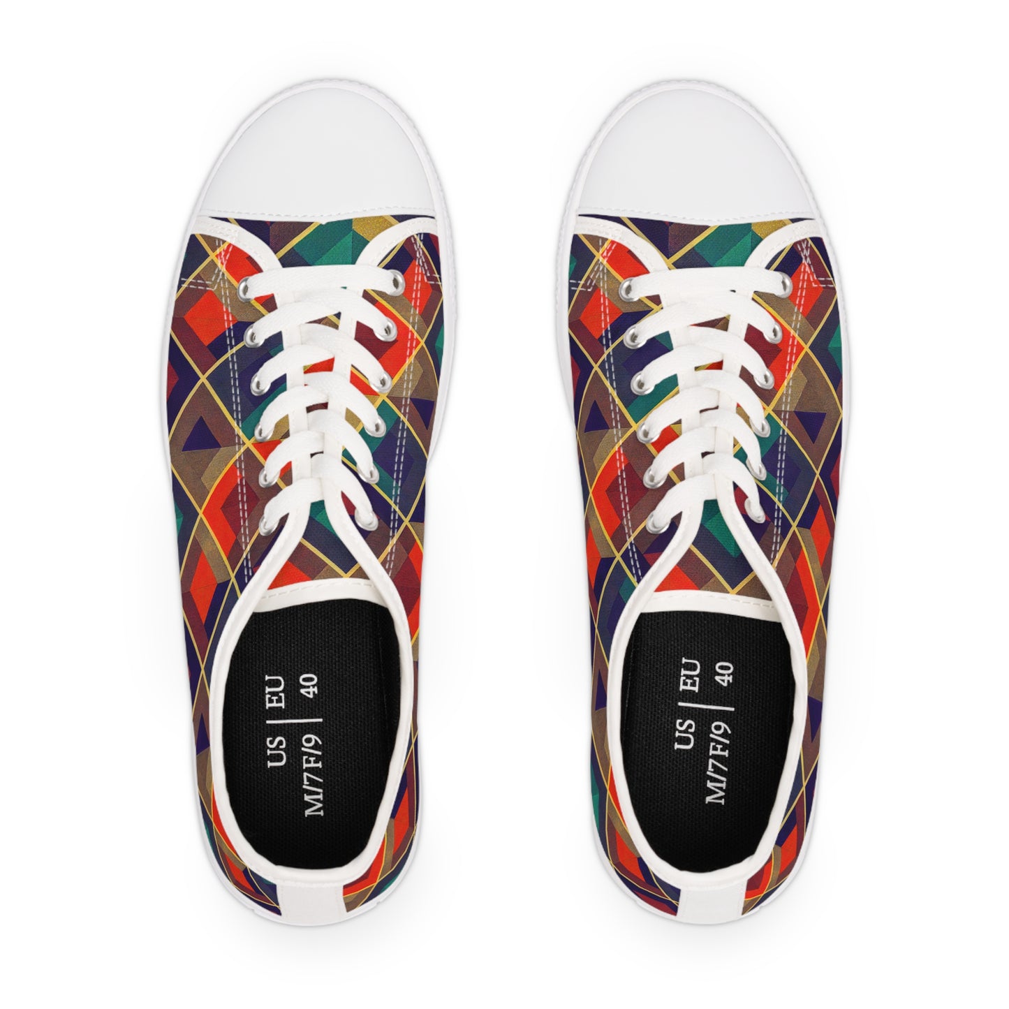 Women's Low Top Sneakers - Herringbone Kaleidoscope