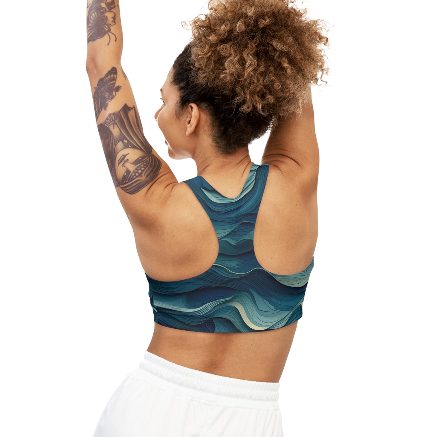 Sports Bra - Jehanne Tadasana Ocean Waves