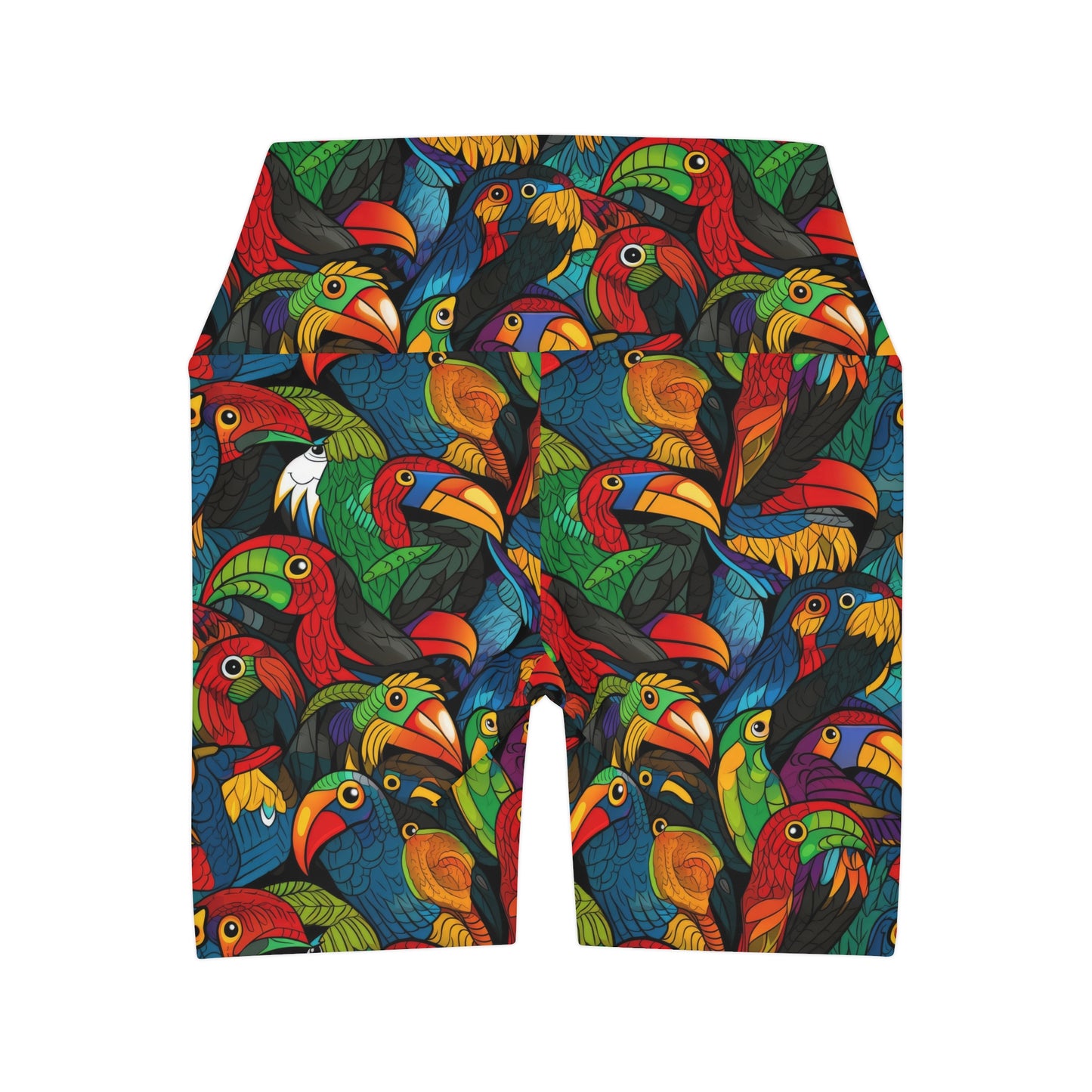 High Waisted Yoga Shorts - Toucan Clan