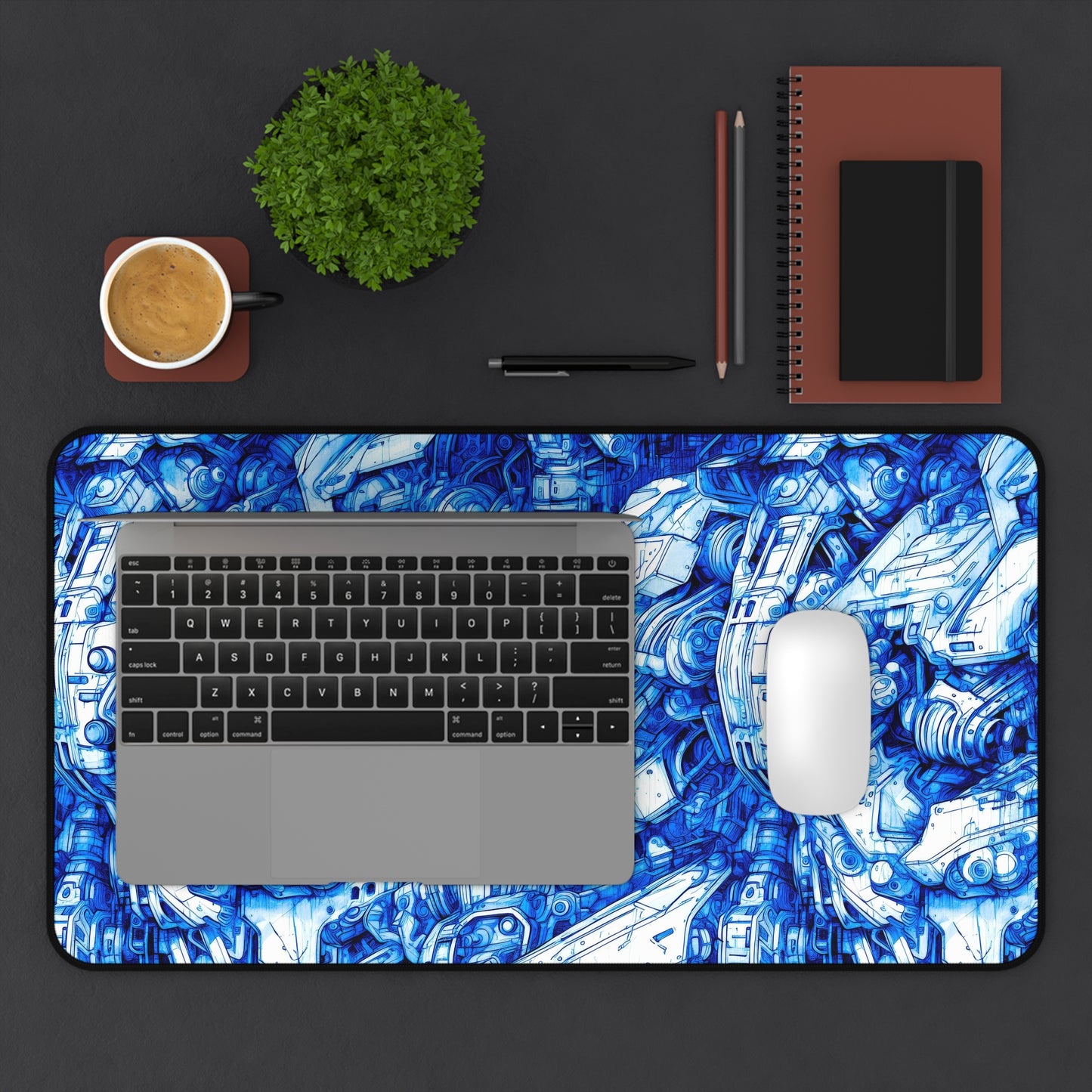 Desk Mat - Mecha Blueprint