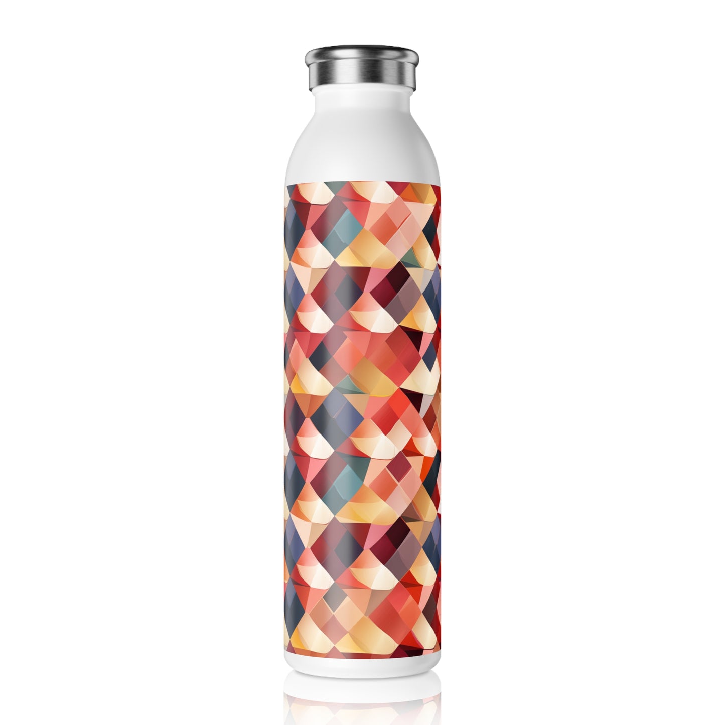 Slim Water Bottle - Parisian Harlequin Pattern