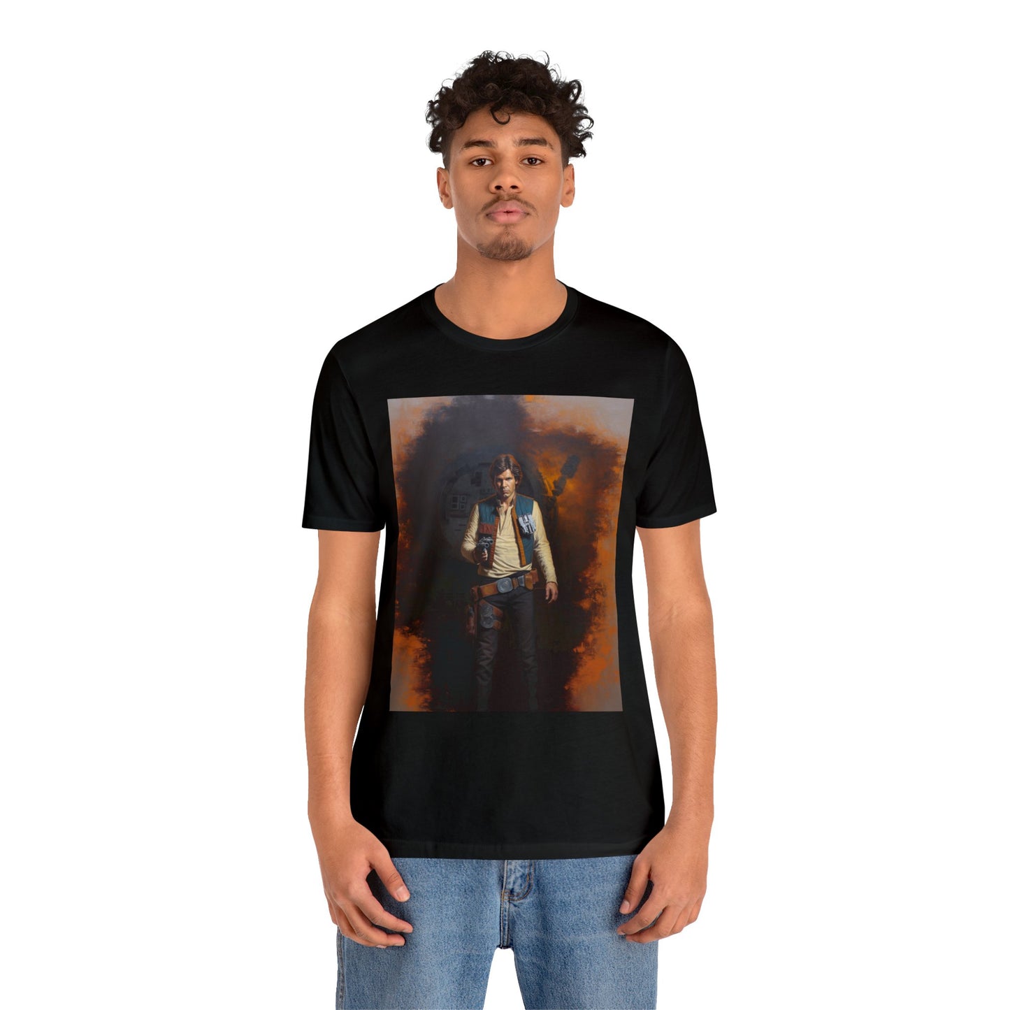 Unisex Jersey Short Sleeve Tee - Han SoloHolding a Playstation controller