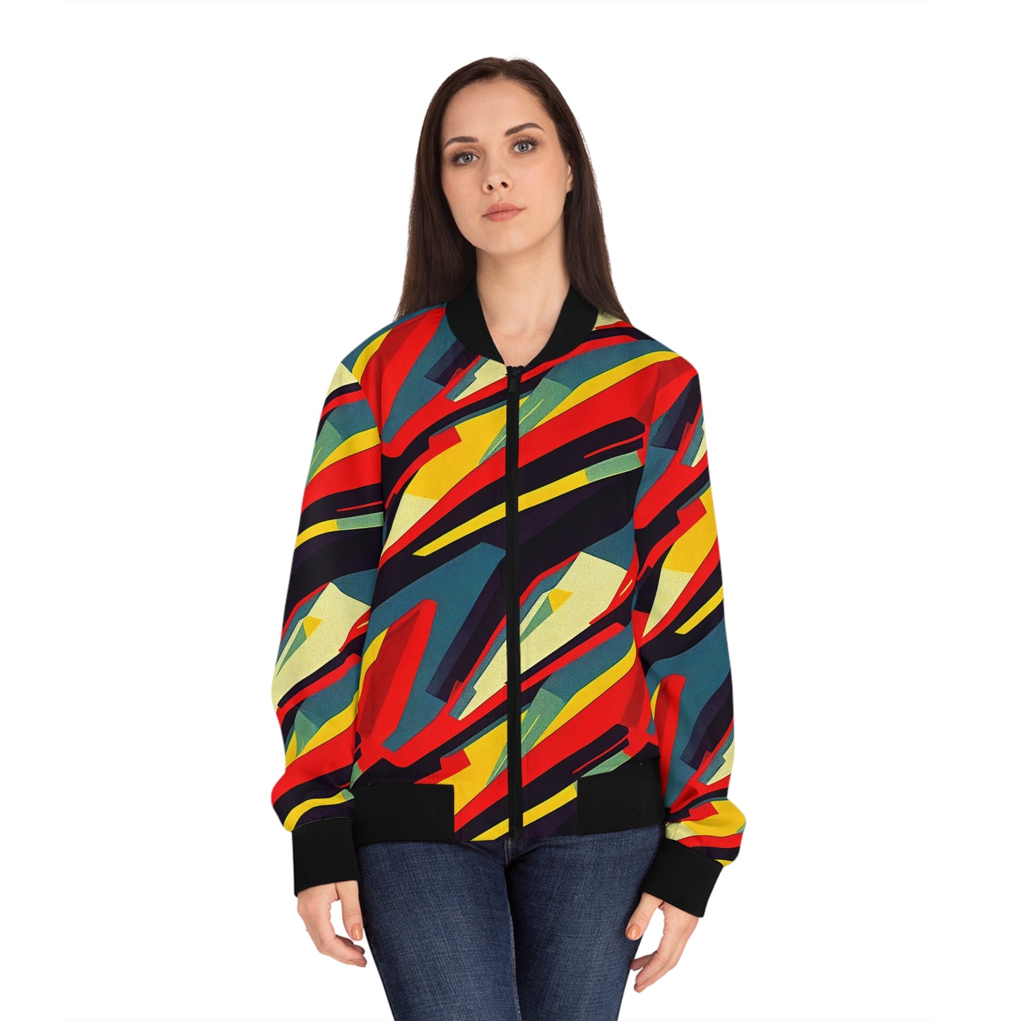 Women's Bomber Jacket - Pulp Galaxy Abstract