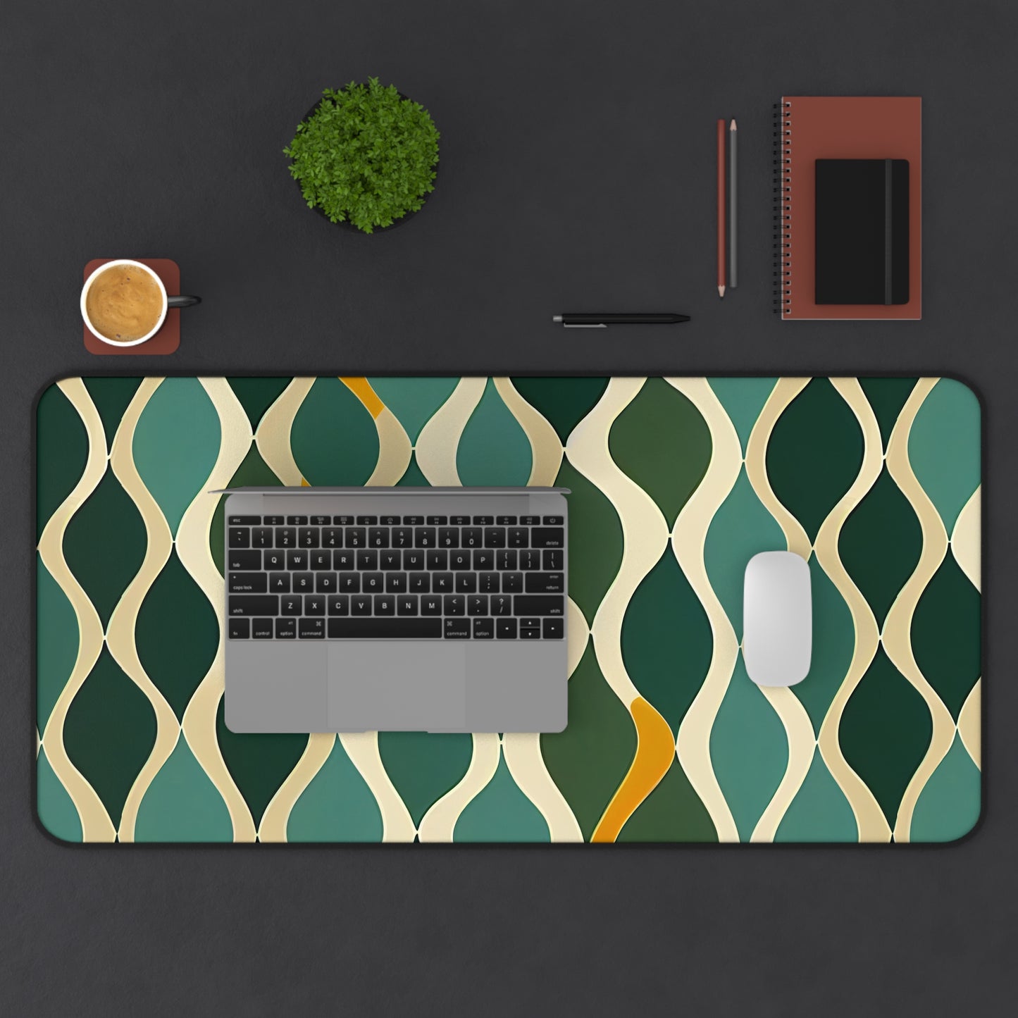 Desk Mat - Deco Aqua Ringlets