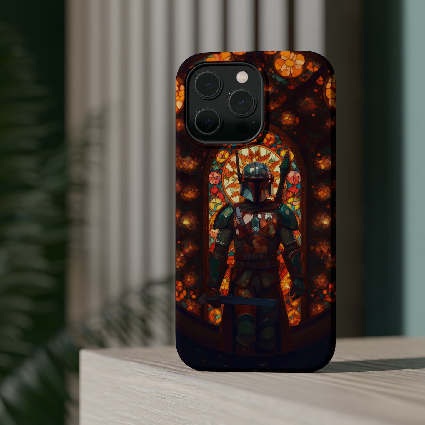 MagSafe Tough iPhone Case - The Mandalorian Catholic Stained Glass Window