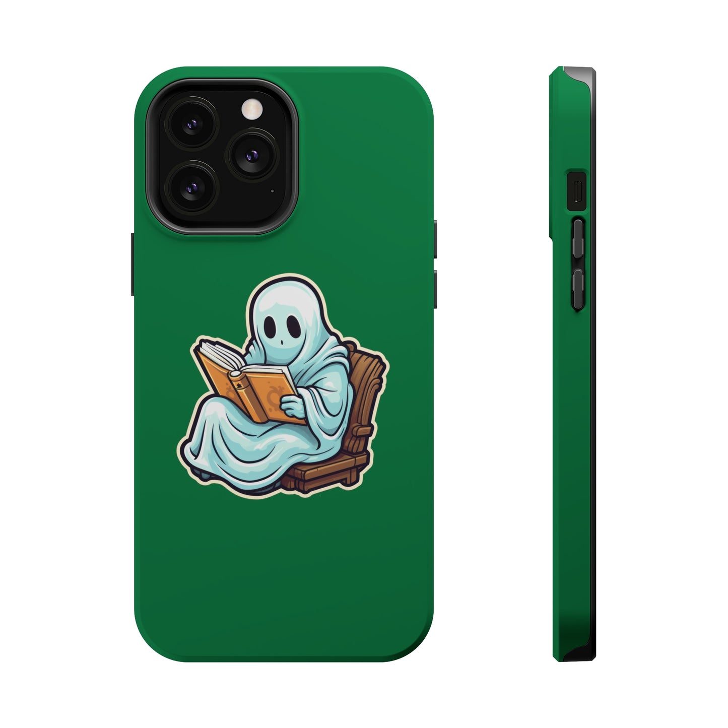 Ghost Reading Books iPhone Case, Halloween Teacher Gift, Librarian, Ghost, Halloween MagSafe Tough iPhone Case