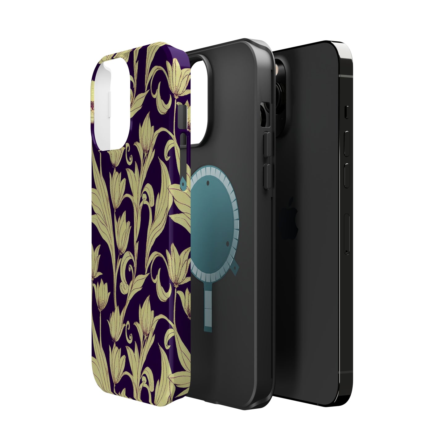 MagSafe Tough iPhone Case - Baroque Blossom Damask
