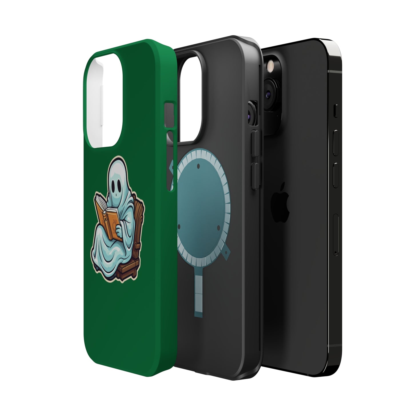 Ghost Reading Books iPhone Case, Halloween Teacher Gift, Librarian, Ghost, Halloween MagSafe Tough iPhone Case