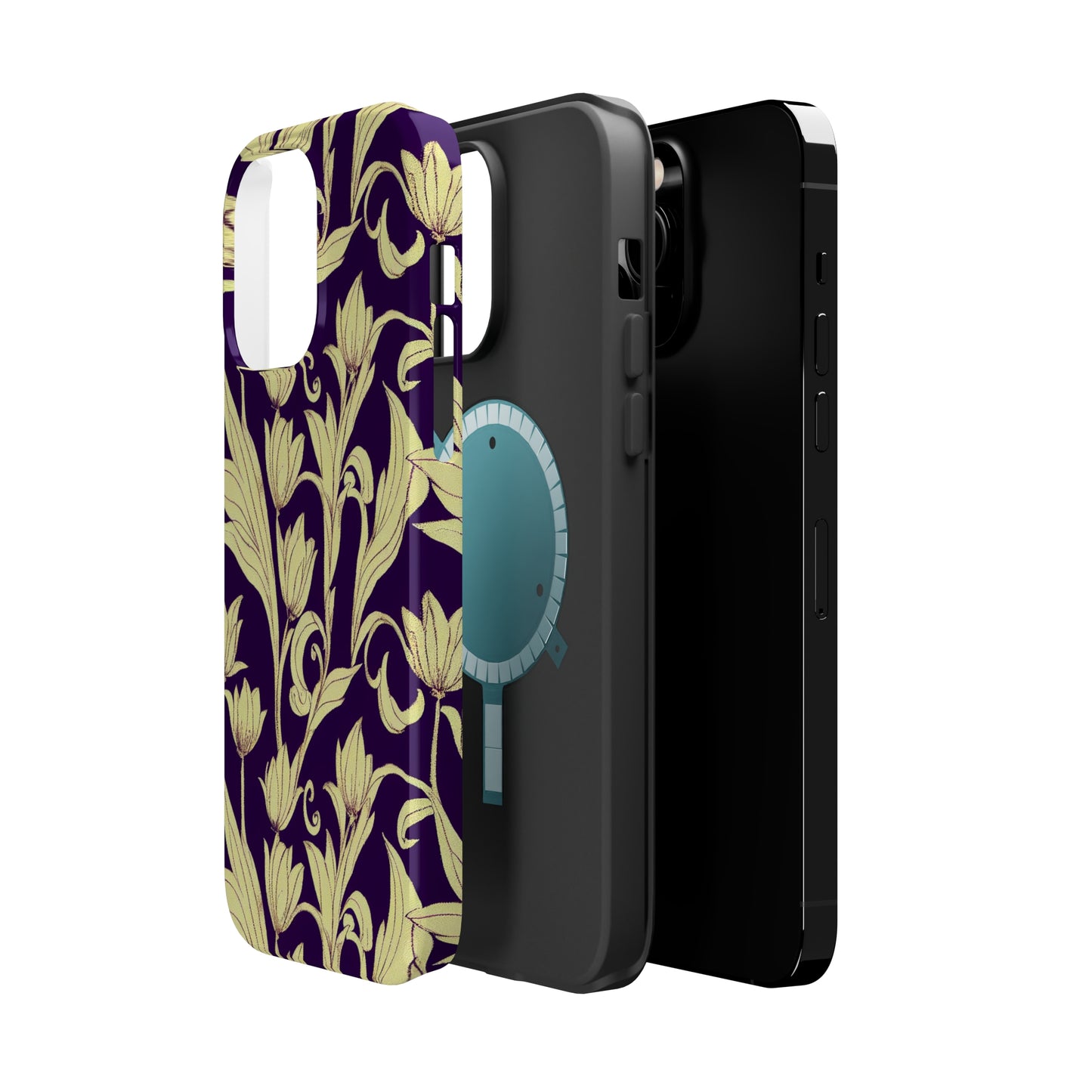 MagSafe Tough iPhone Case - Baroque Blossom Damask