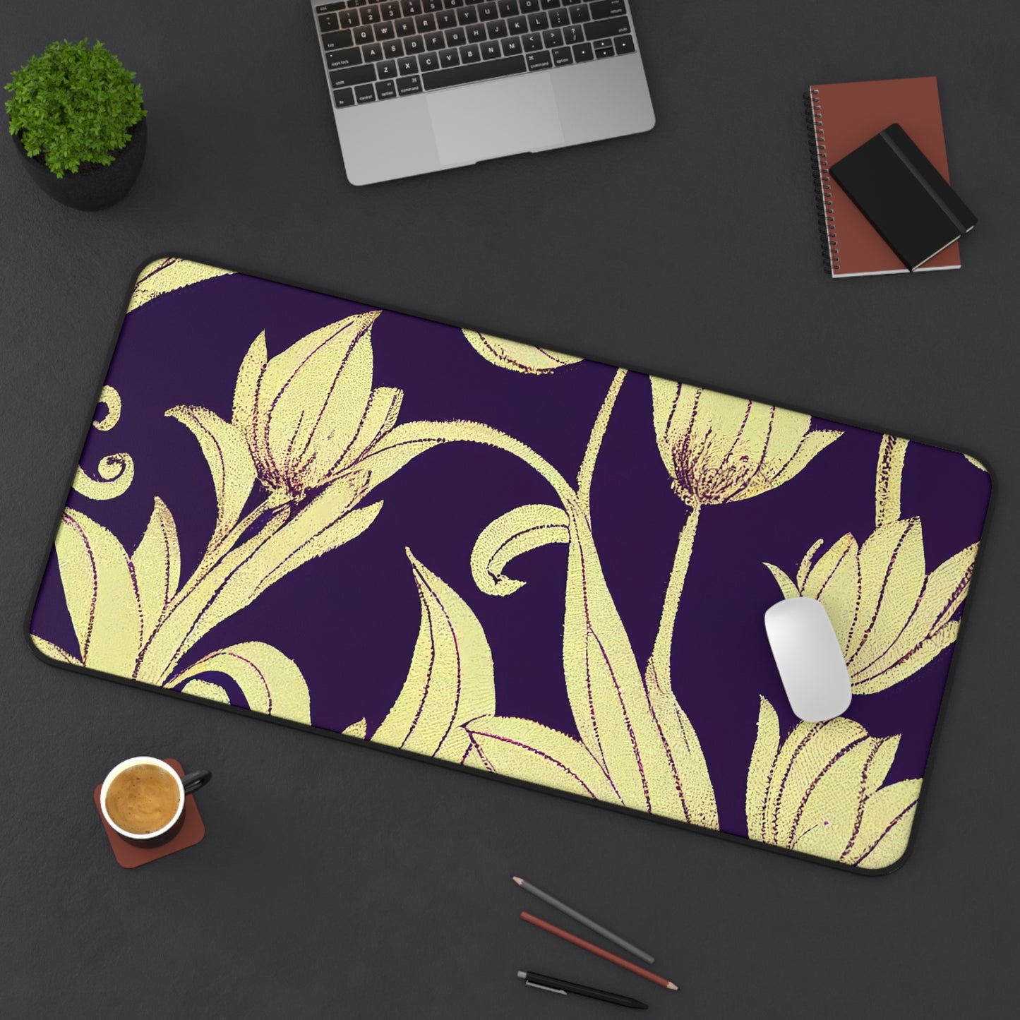 Desk Mat - Baroque Blossom Damask