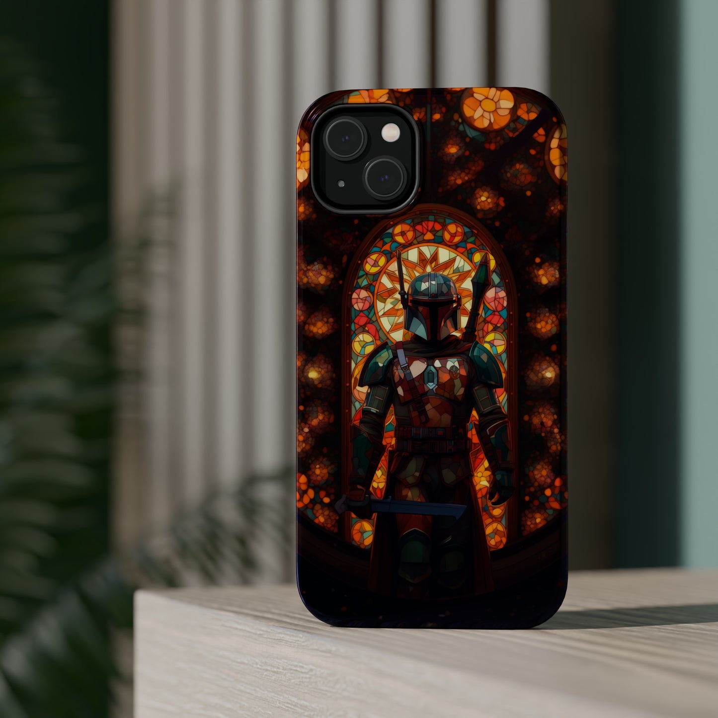 MagSafe Tough iPhone Case - The Mandalorian Catholic Stained Glass Window