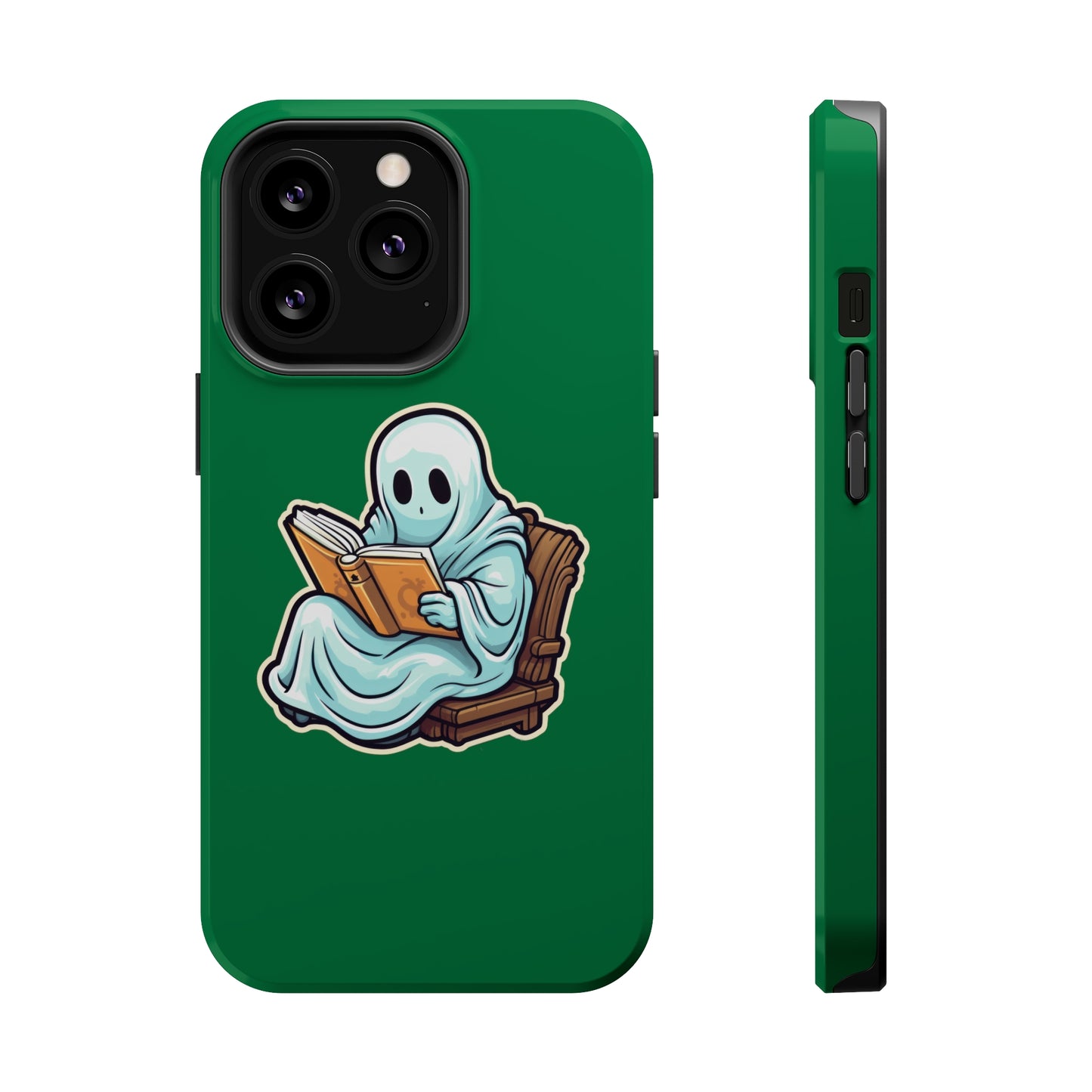 Ghost Reading Books iPhone Case, Halloween Teacher Gift, Librarian, Ghost, Halloween MagSafe Tough iPhone Case