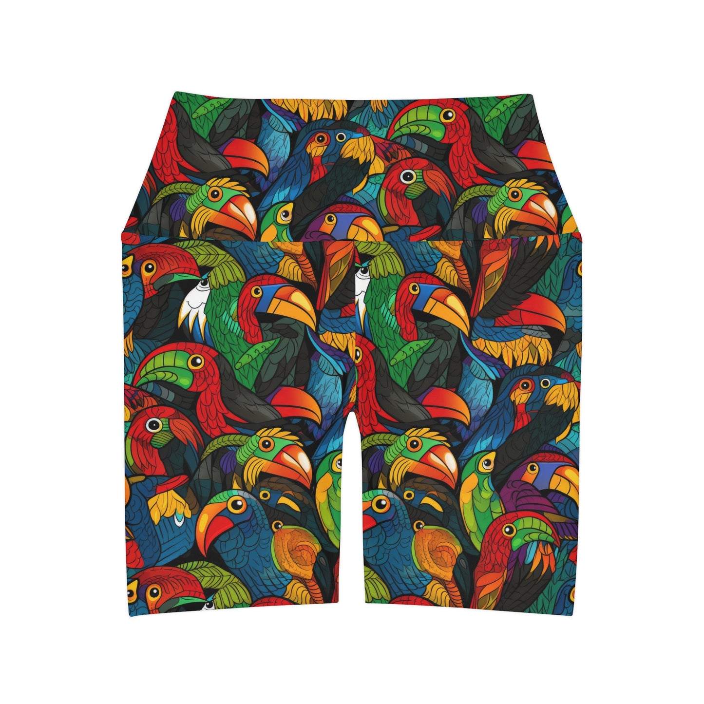 High Waisted Yoga Shorts - Toucan Clan