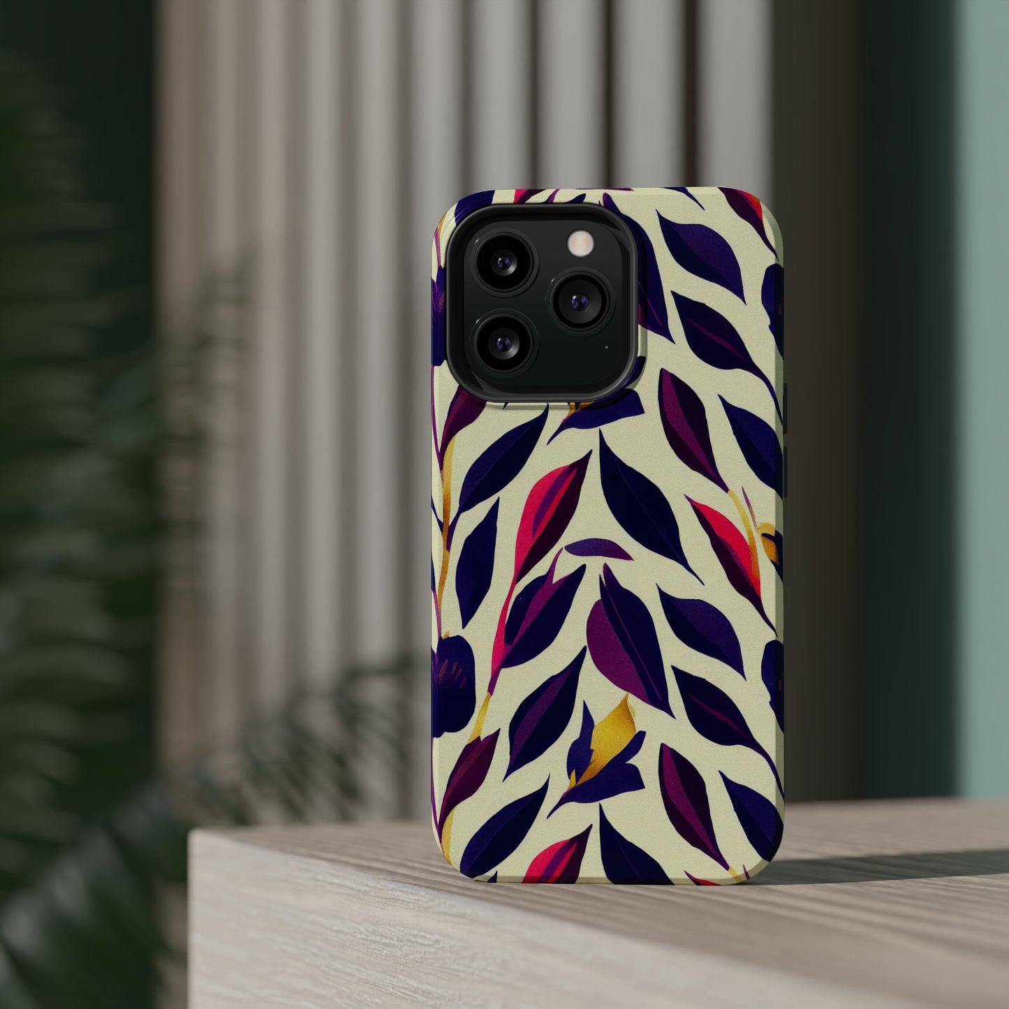 MagSafe Tough iPhone Case - Violet Flourish Damask