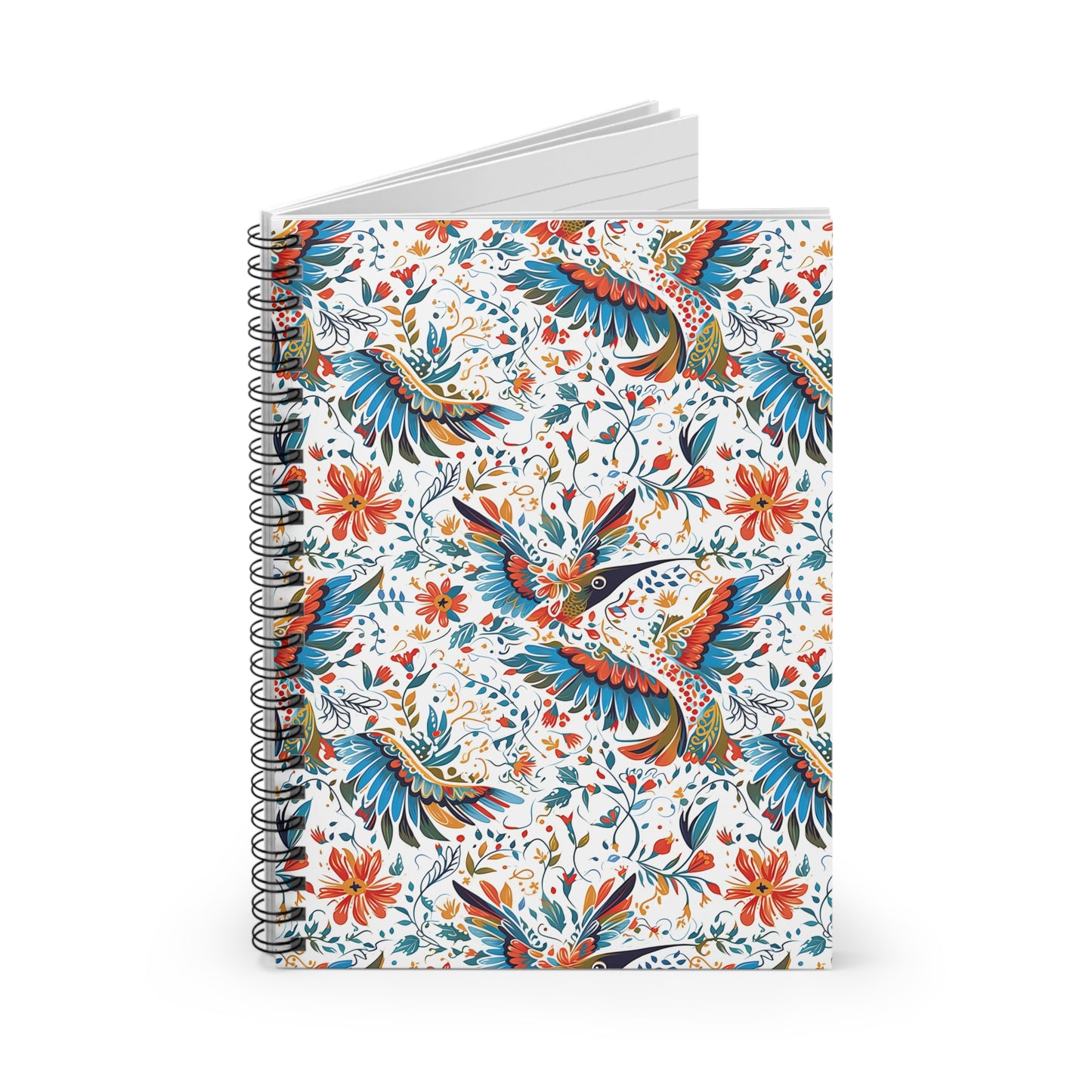 Spiral Notebook with Ruled Line - Colibri Abstract