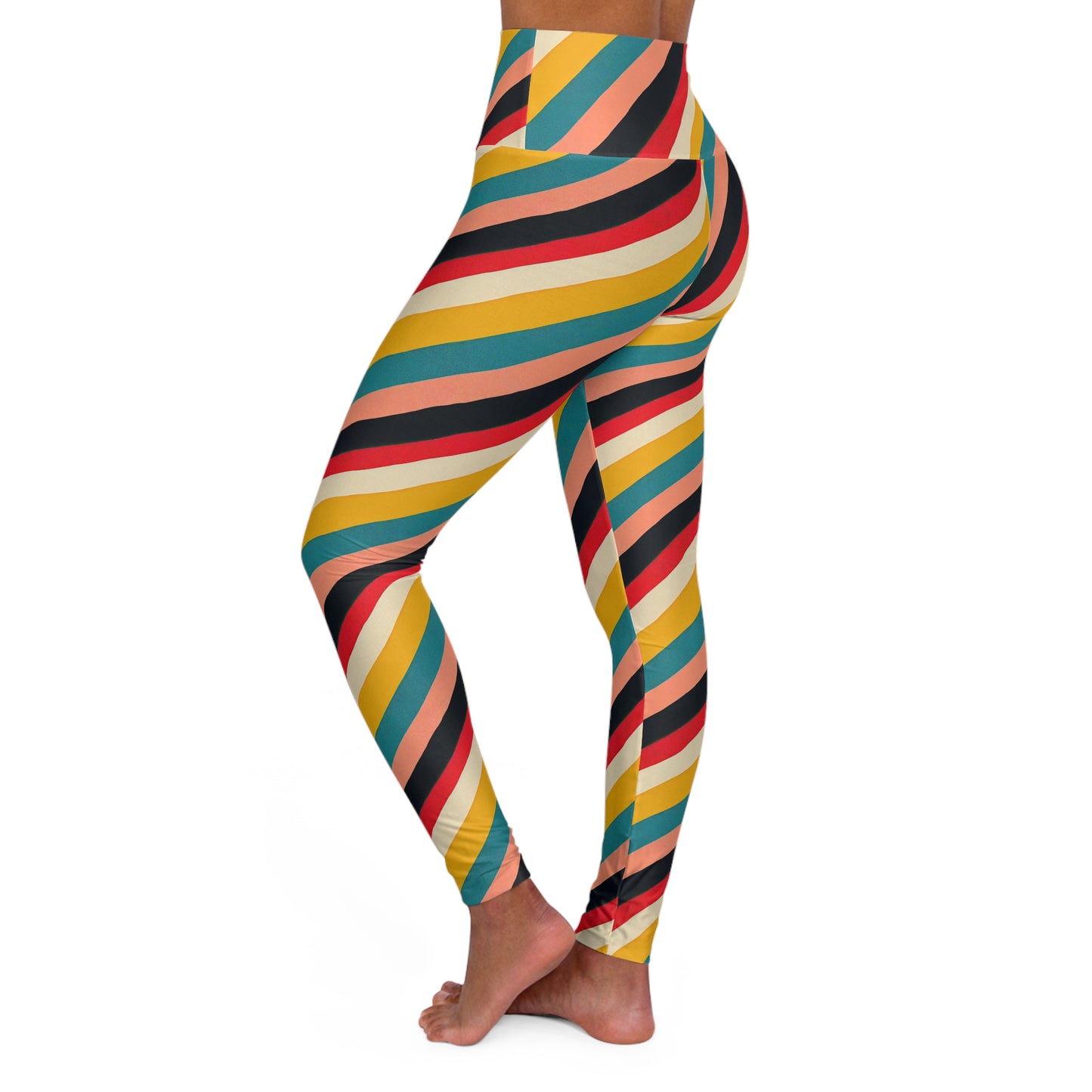 High Waisted Leggings - Oblique Spectrum