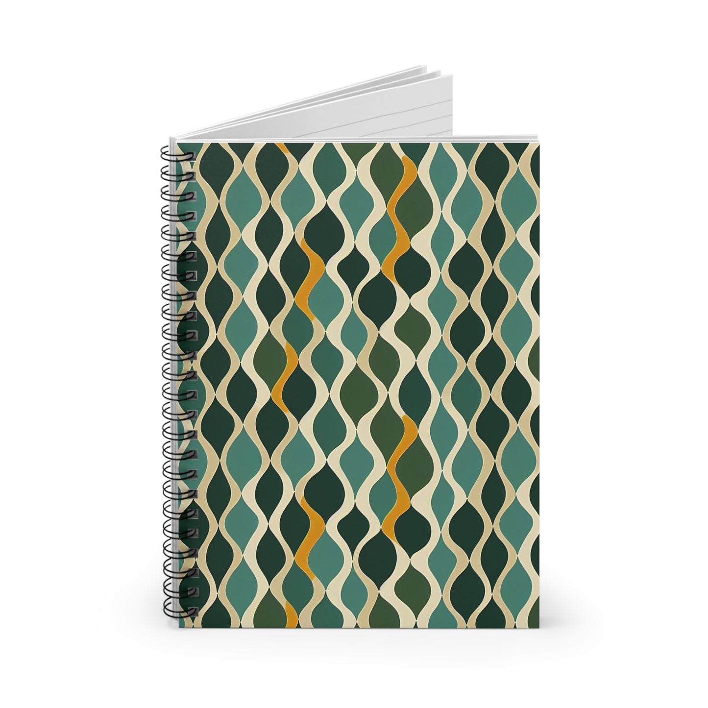 Spiral Notebook with Ruled Line - Deco Aqua Ringlets