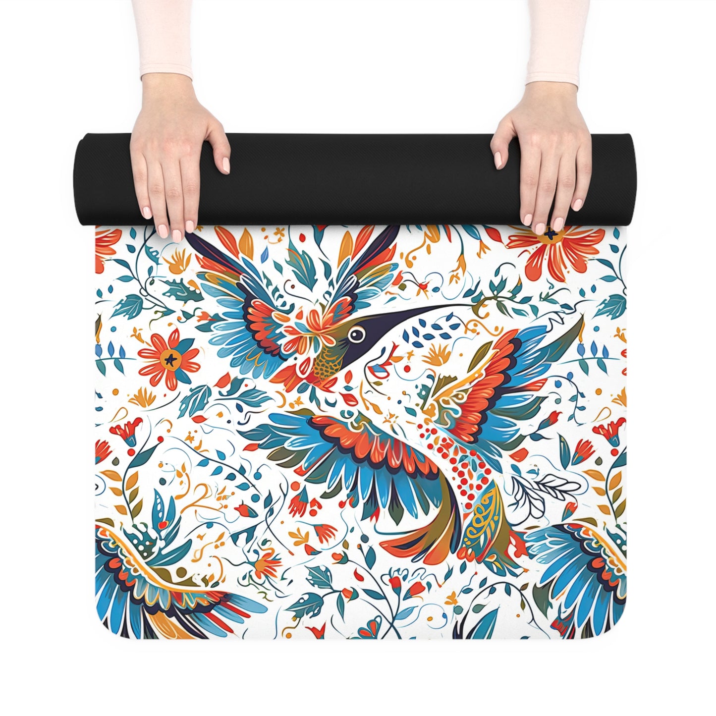 Rubber Yoga Mat- Colibri Abstract