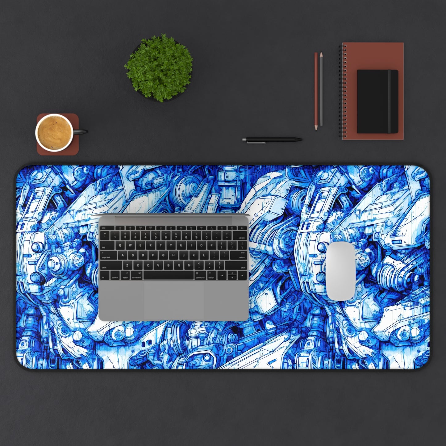 Desk Mat - Mecha Blueprint