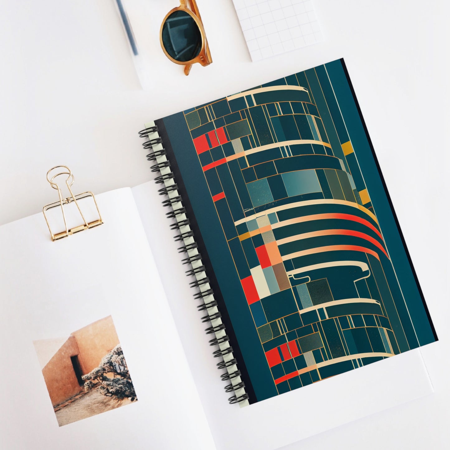 Spiral Notebook with Ruled Line - Mecha Modernist