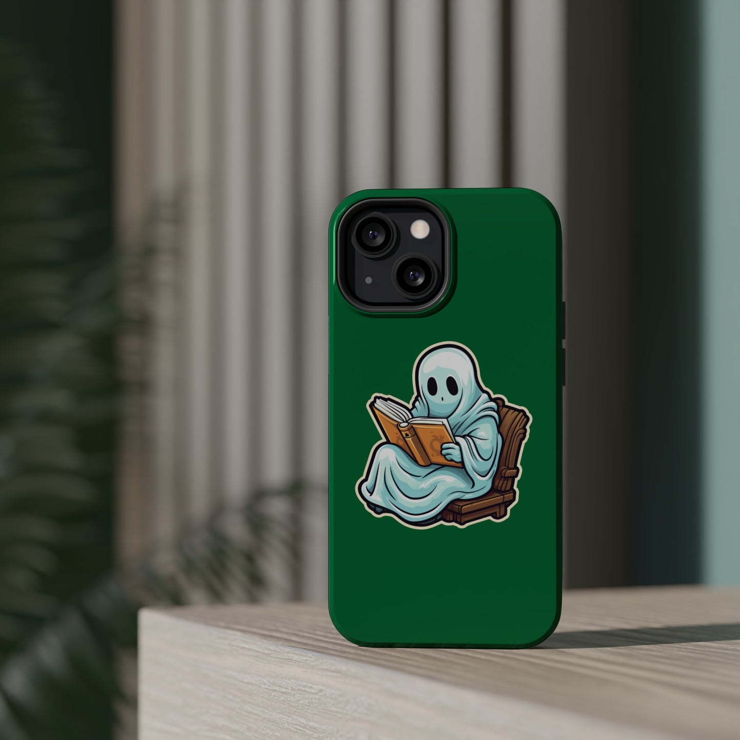 Ghost Reading Books iPhone Case, Halloween Teacher Gift, Librarian, Ghost, Halloween MagSafe Tough iPhone Case
