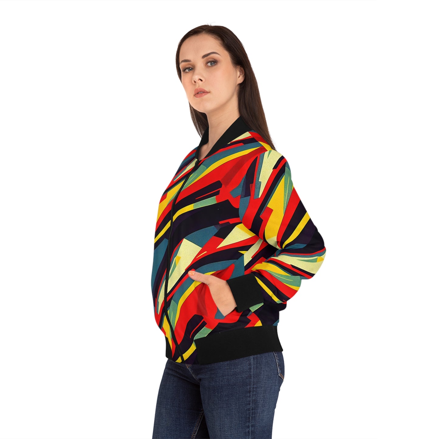 Women's Bomber Jacket - Pulp Galaxy Abstract