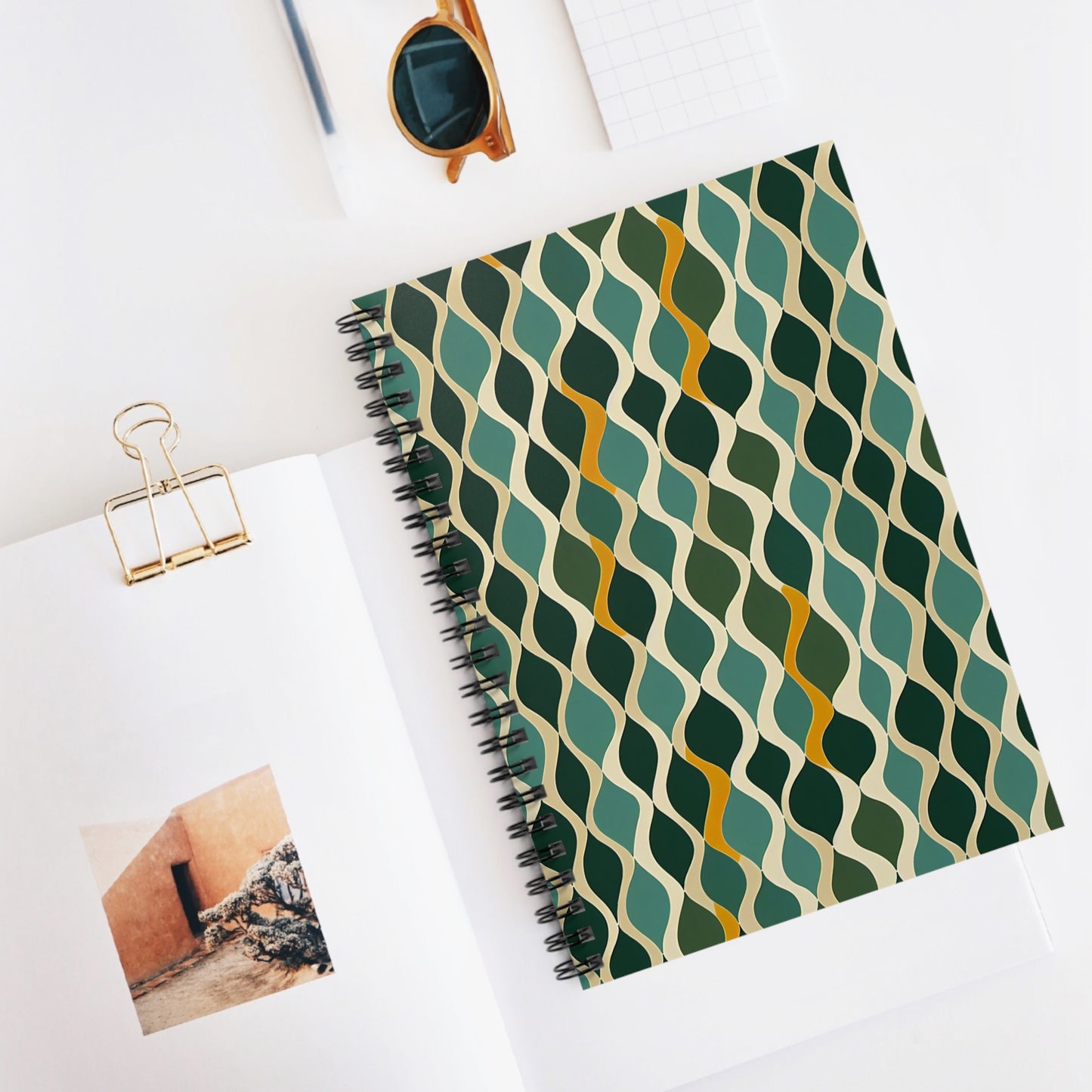 Spiral Notebook with Ruled Line - Deco Aqua Ringlets