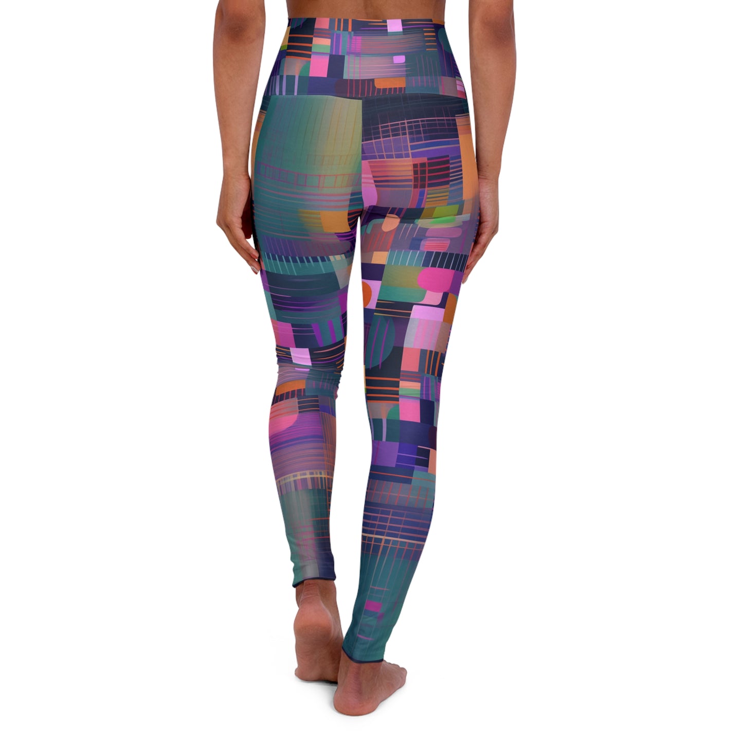 High Waisted Leggings - Ronsard Moscow Plaid