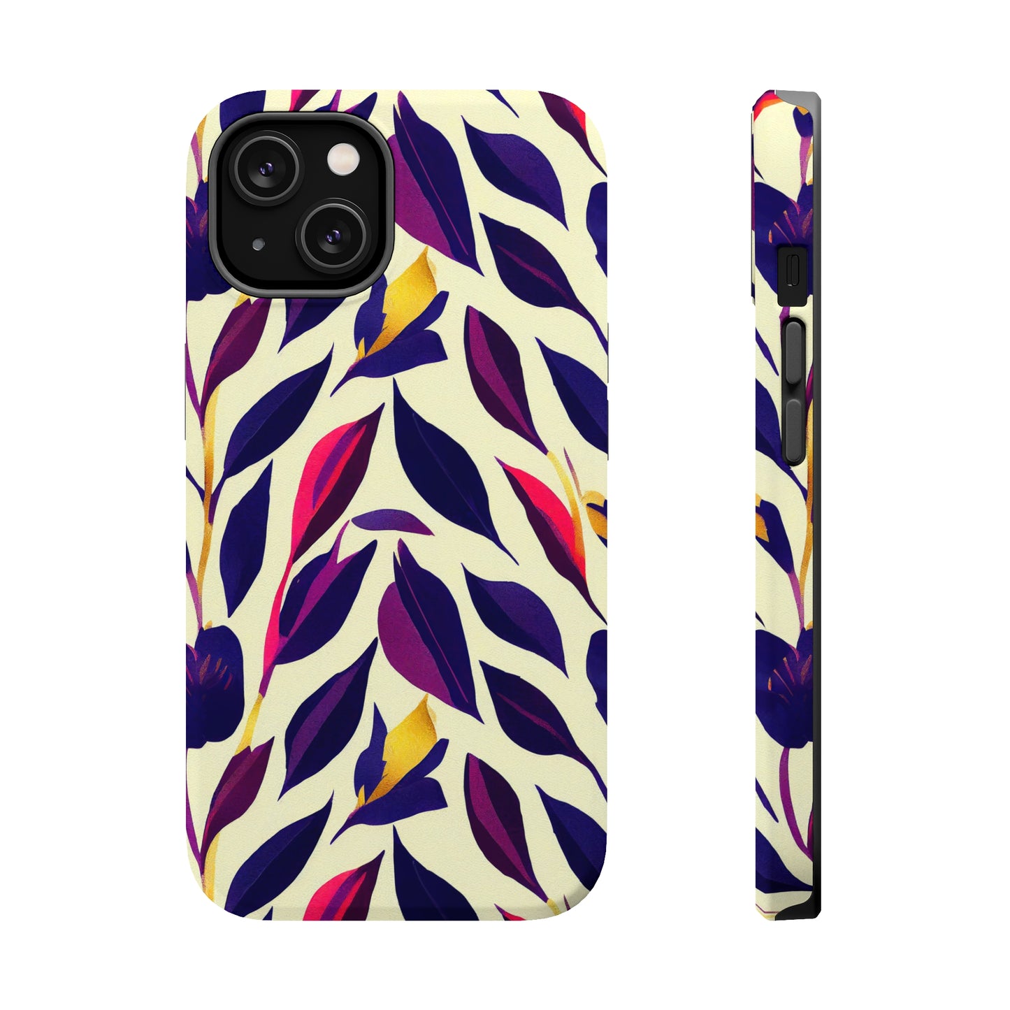 MagSafe Tough iPhone Case - Violet Flourish Damask
