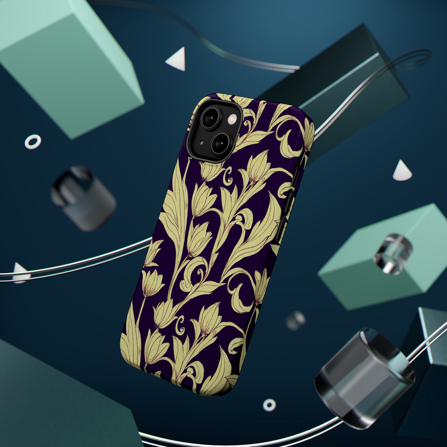 MagSafe Tough iPhone Case - Baroque Blossom Damask