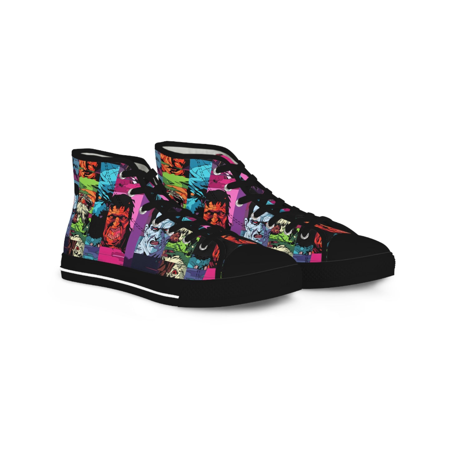 Men's High Top Sneakers - Spooky Monsters Anime Beta