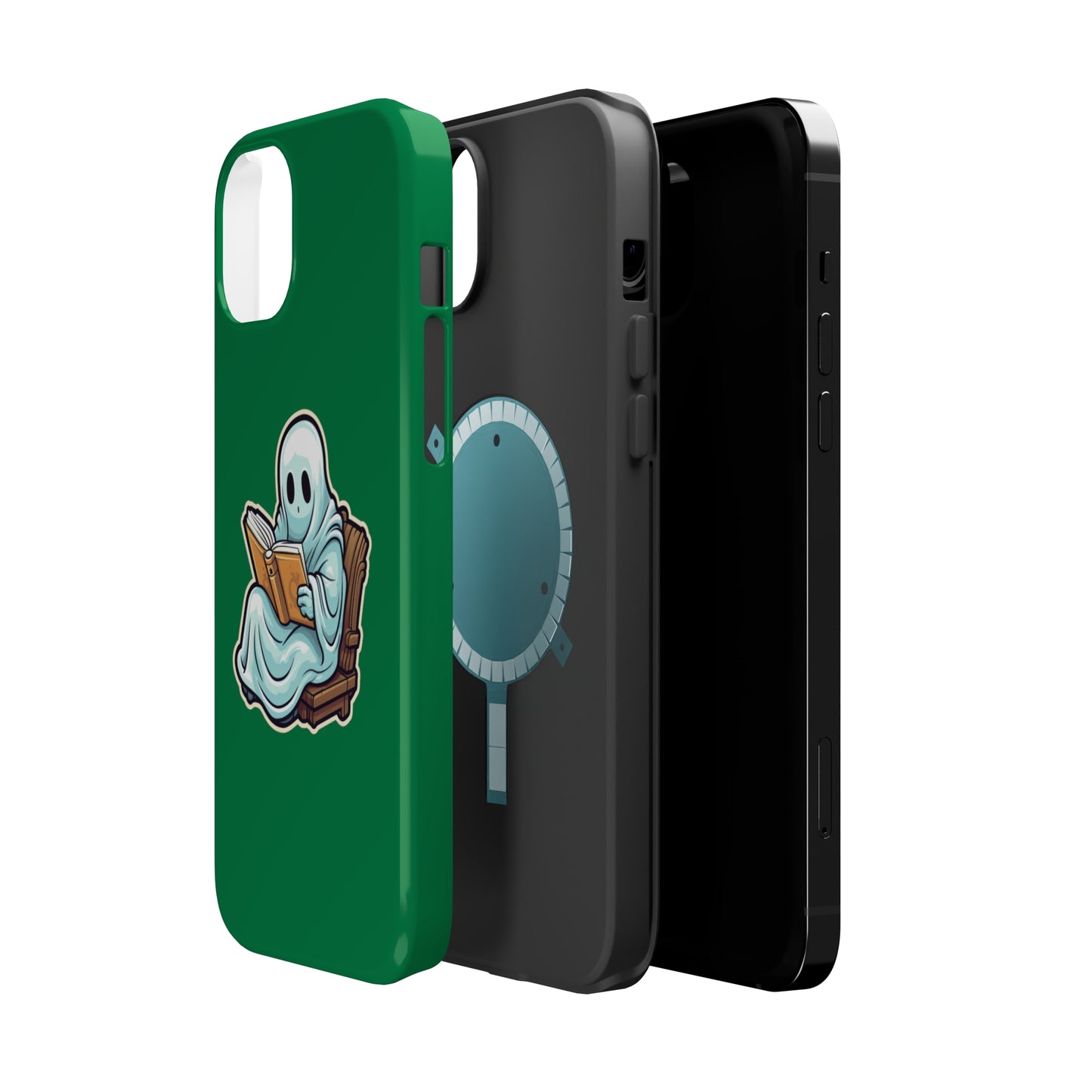 Ghost Reading Books iPhone Case, Halloween Teacher Gift, Librarian, Ghost, Halloween MagSafe Tough iPhone Case