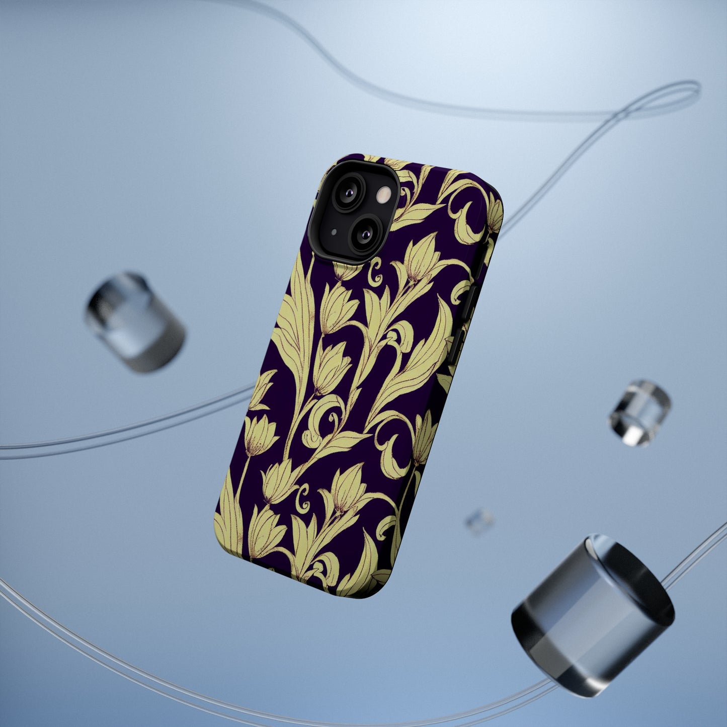 MagSafe Tough iPhone Case - Baroque Blossom Damask