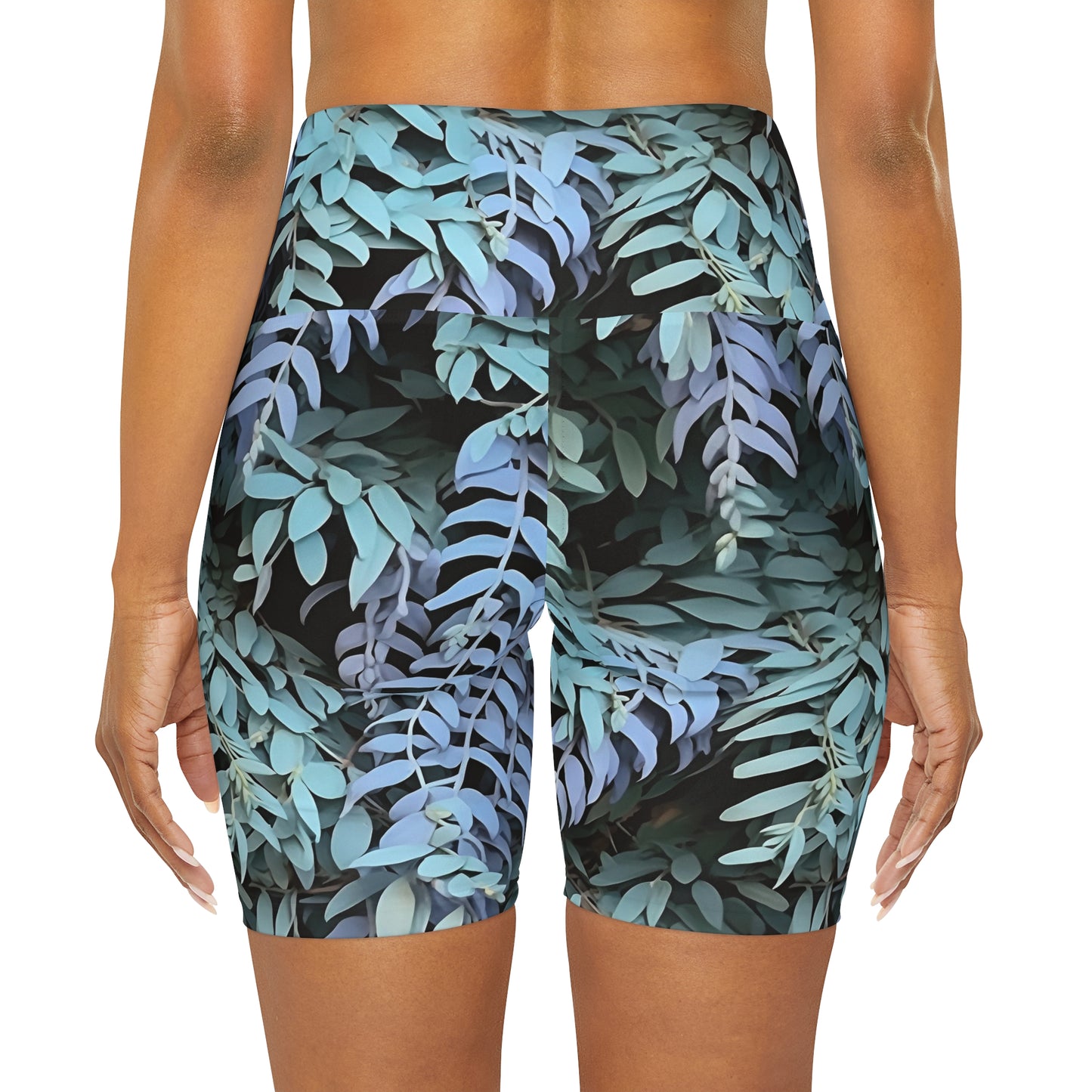 High Waisted Yoga Shorts - Purple Sage, Purple Sage