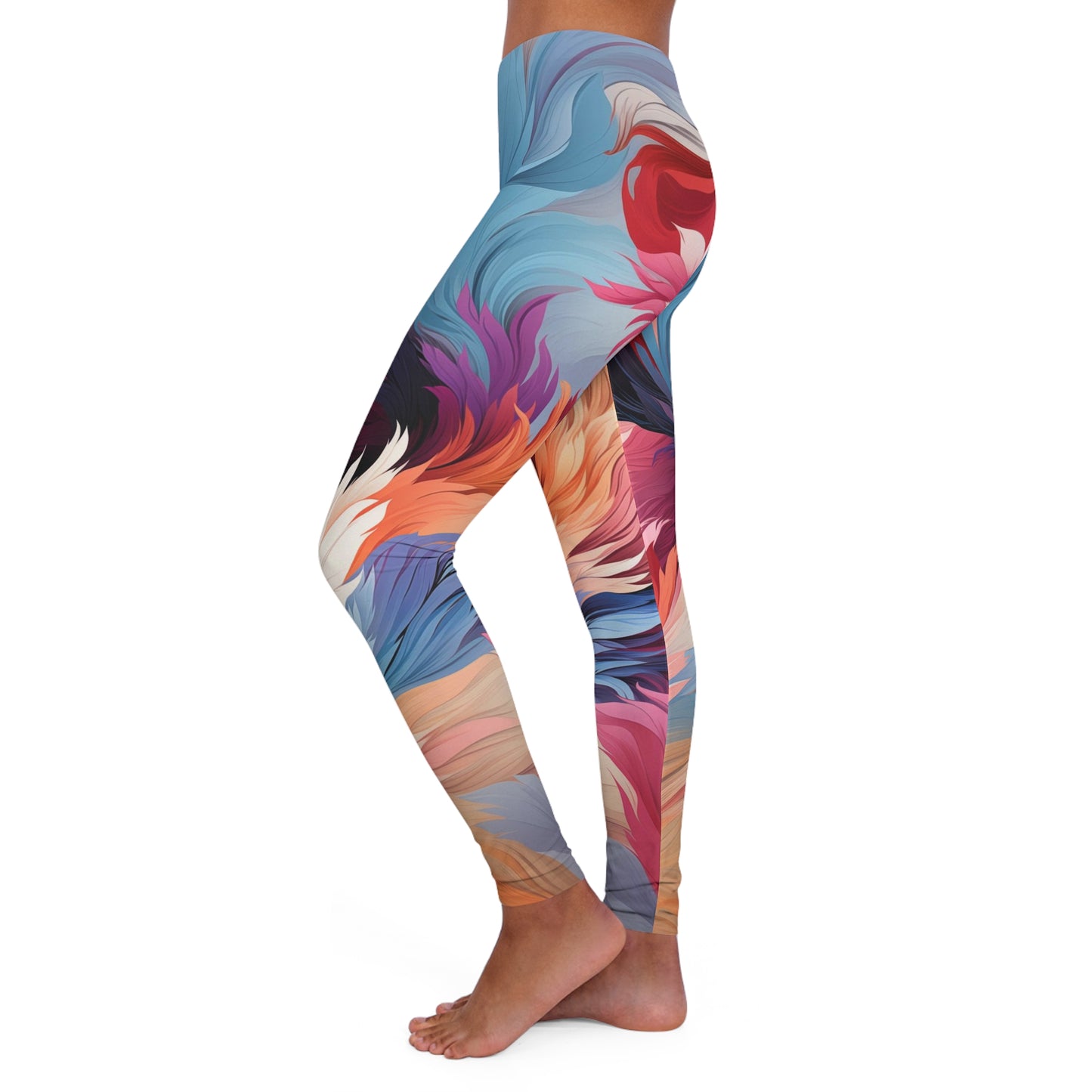 Women's Spandex Leggings - Bard Makarasana Retro Anime Abstract