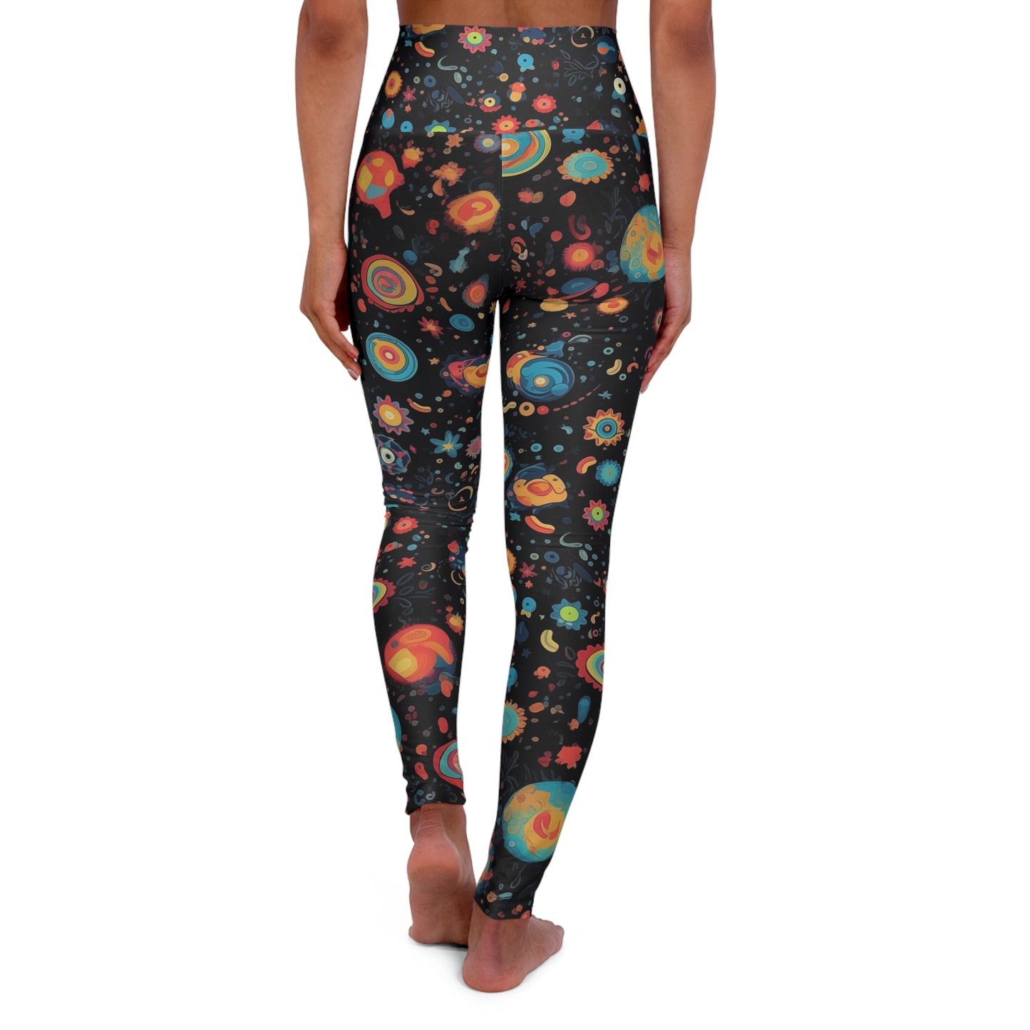 High Waisted Leggings - Peregrine Matsyasana 70s Sci Fi Nebula