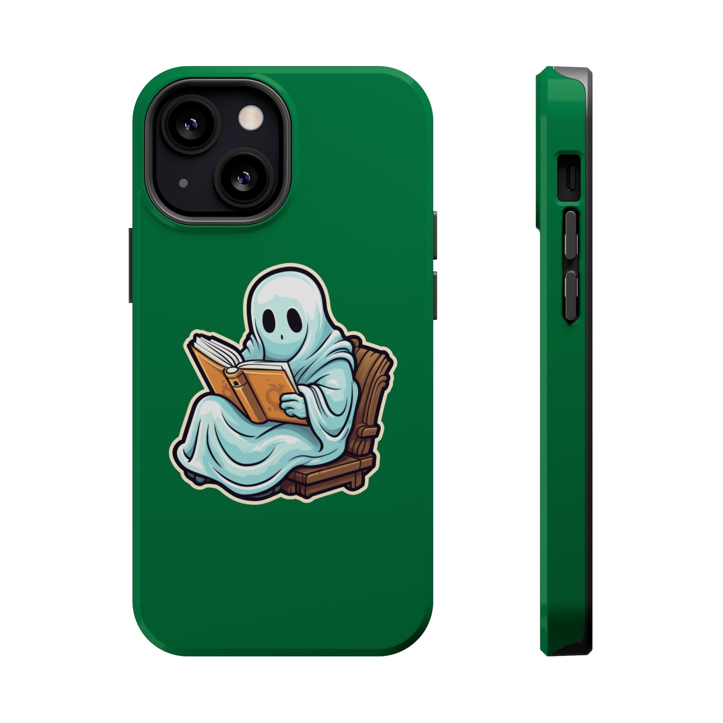 Ghost Reading Books iPhone Case, Halloween Teacher Gift, Librarian, Ghost, Halloween MagSafe Tough iPhone Case