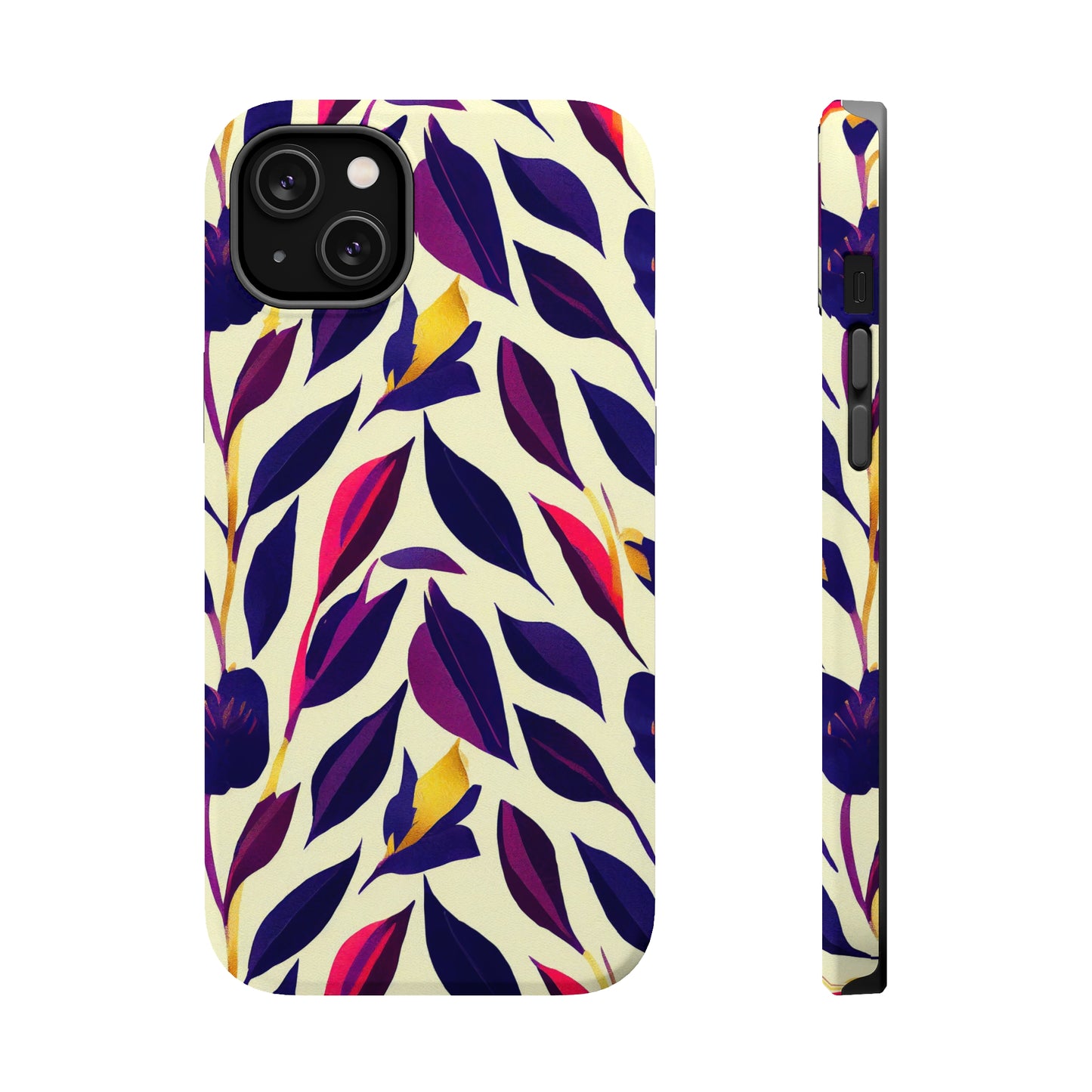 MagSafe Tough iPhone Case - Violet Flourish Damask