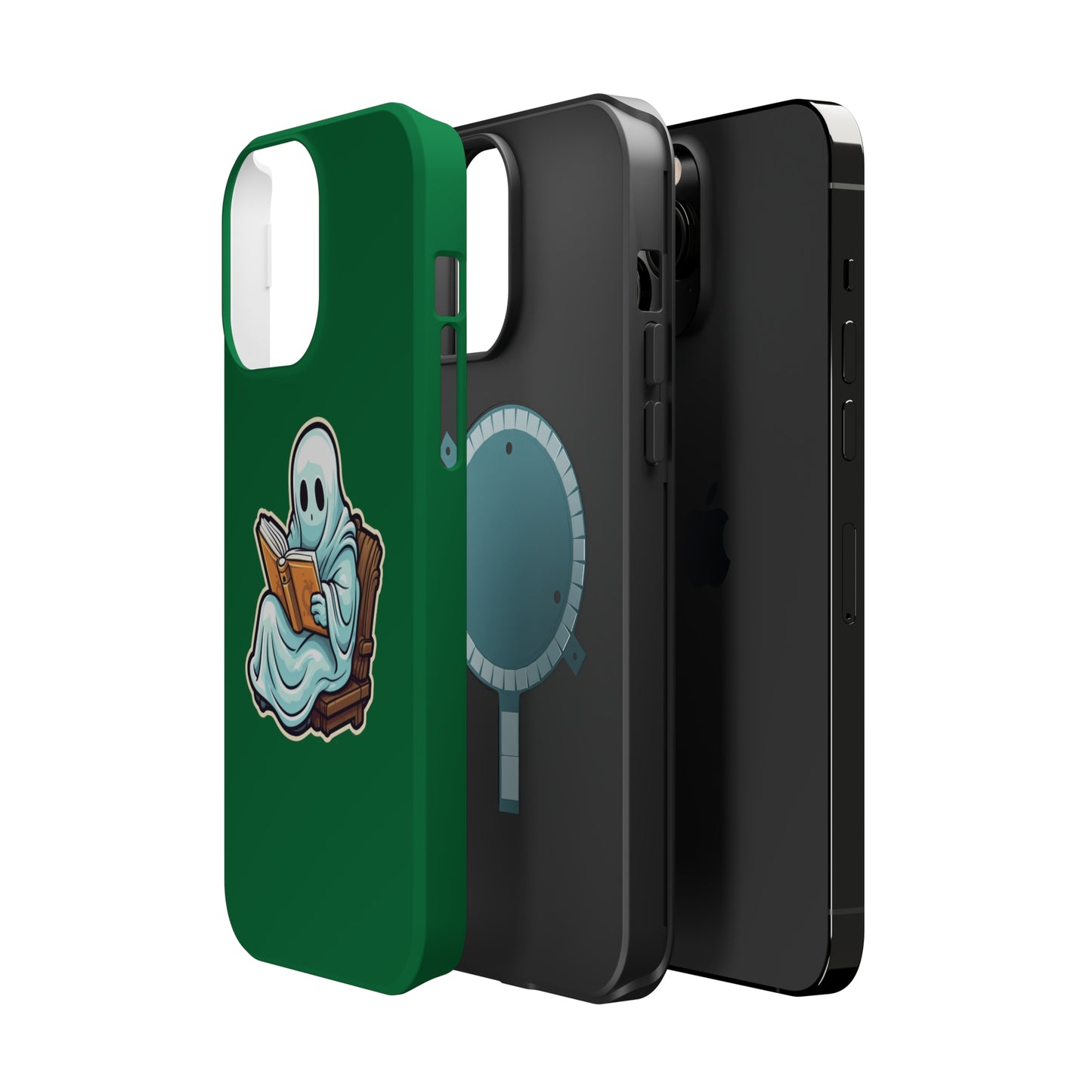 Ghost Reading Books iPhone Case, Halloween Teacher Gift, Librarian, Ghost, Halloween MagSafe Tough iPhone Case