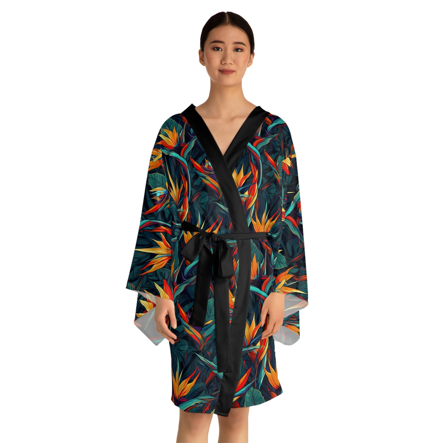 Long Sleeve Kimono Robe - Bird of Paradise
