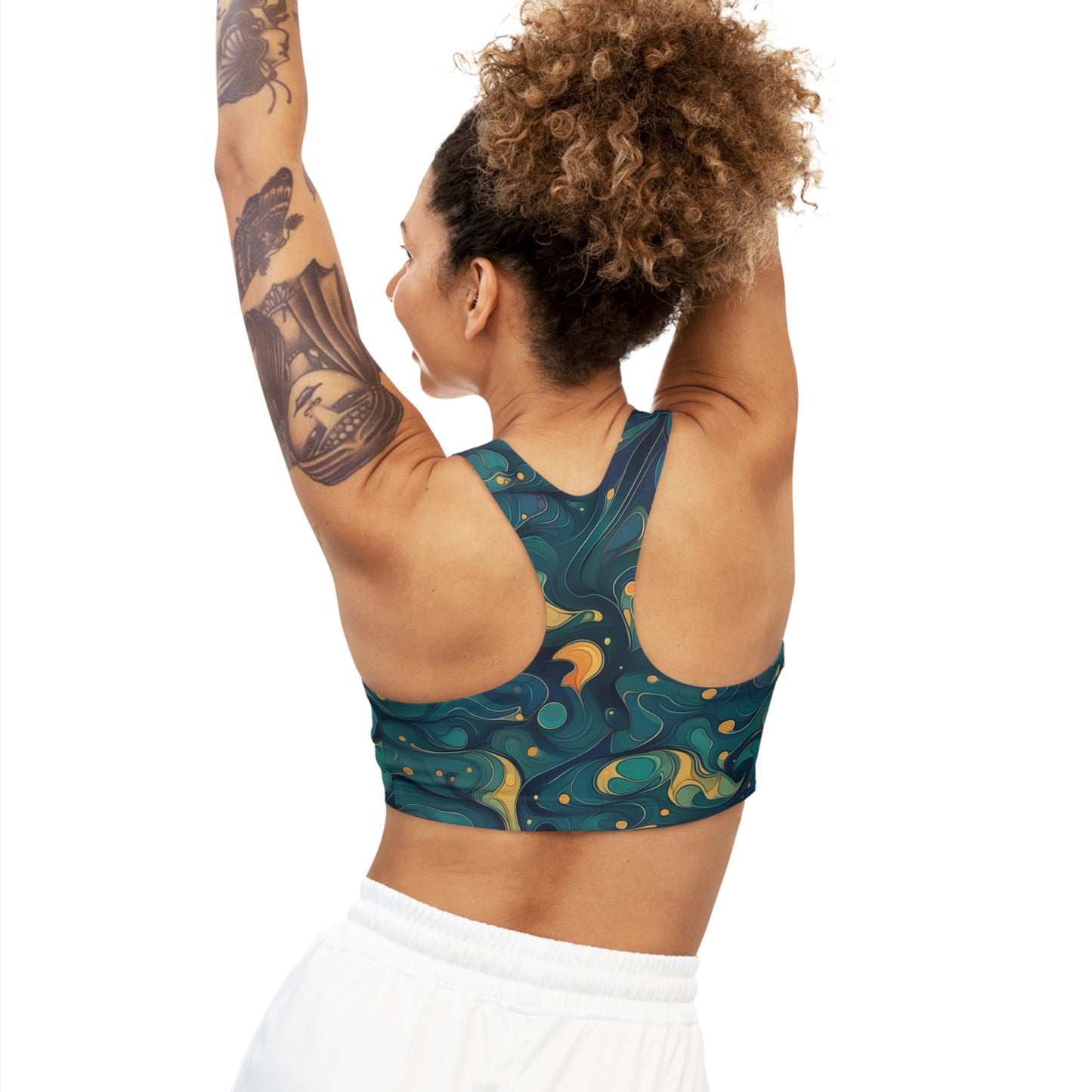 Sports Bra - Kenric Trikonasana 70s Sci Fi Nebula