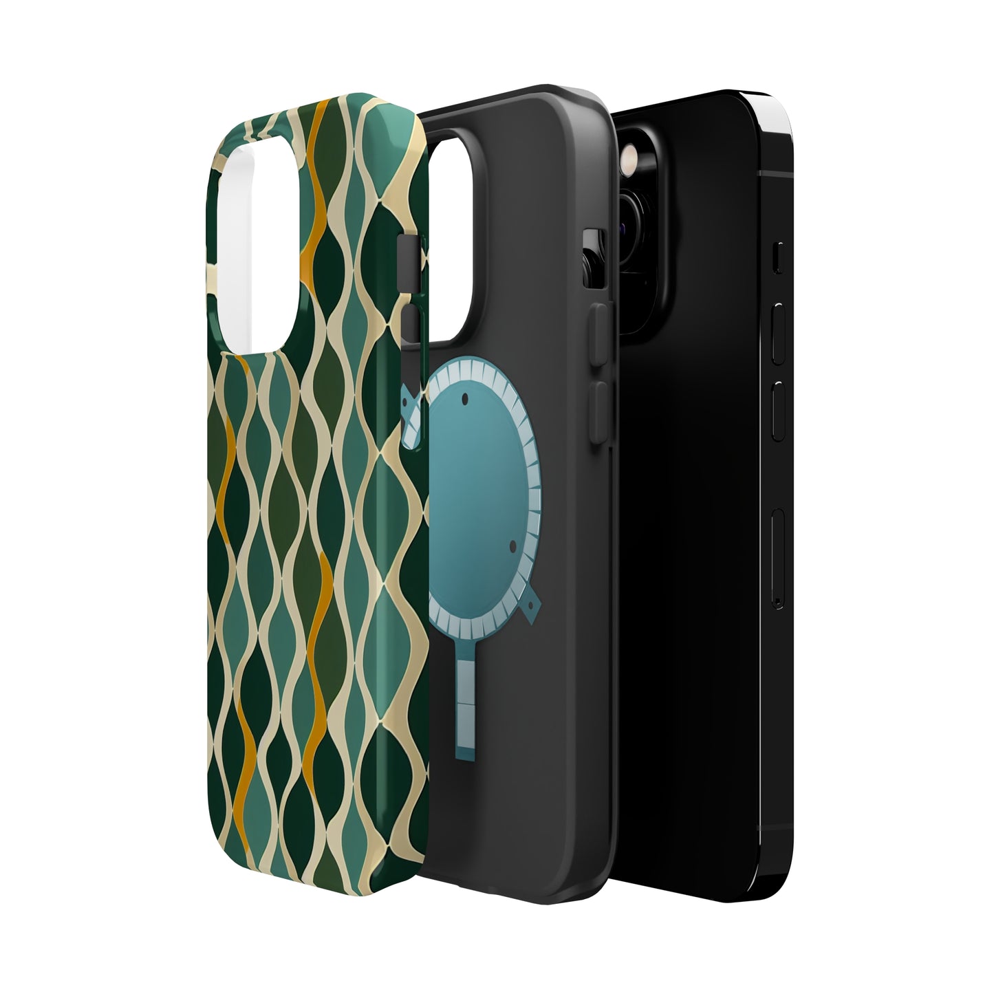 MagSafe Tough iPhone Case - Deco Aqua Ringlets.png