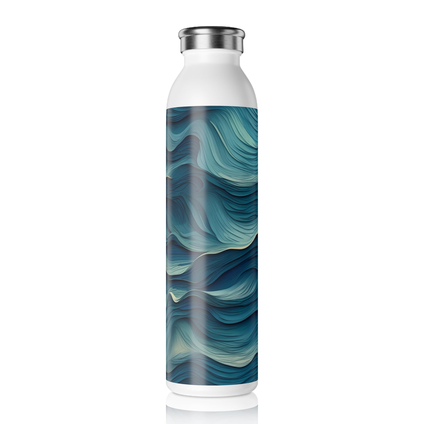 Slim Water Bottle - Jehanne Tadasana Ocean Waves