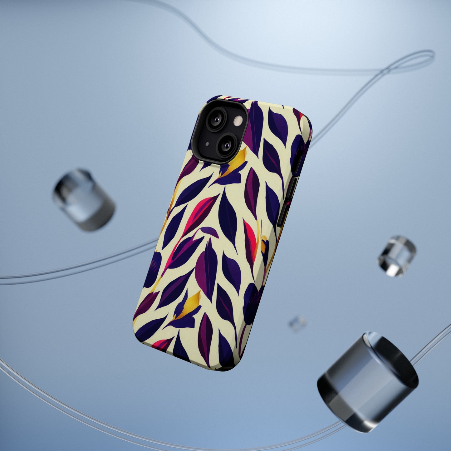MagSafe Tough iPhone Case - Violet Flourish Damask