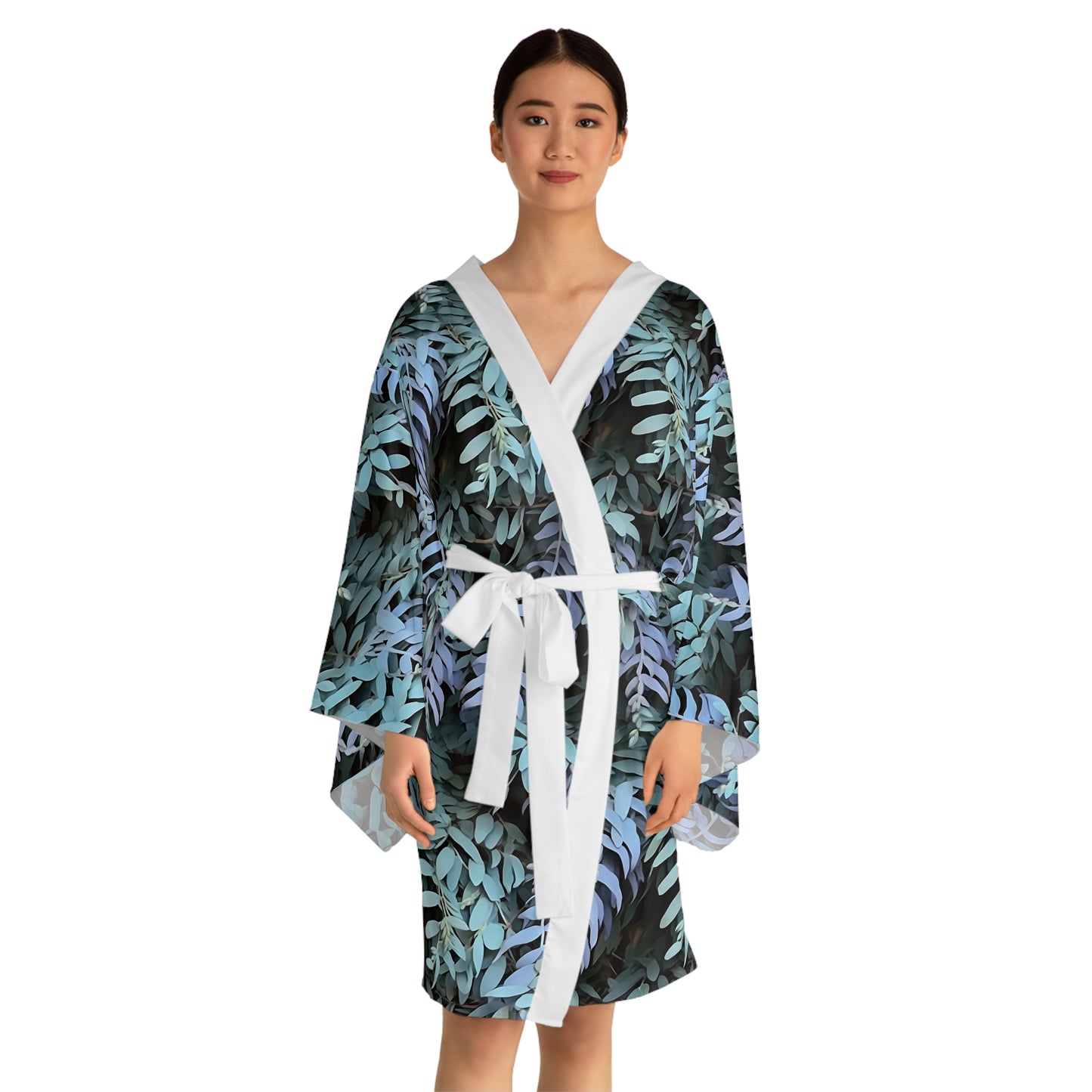 Long Sleeve Kimono Robe - Purple Sage, Purple Sage