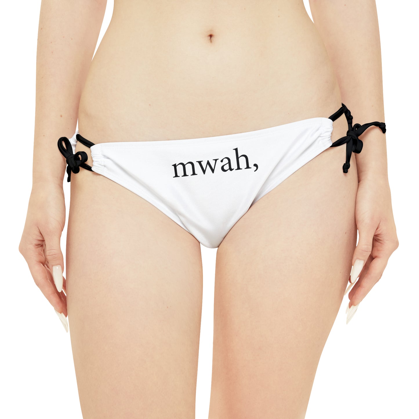 Loop Tie Side Bikini Bottom (AOP) - mwah, no bars.