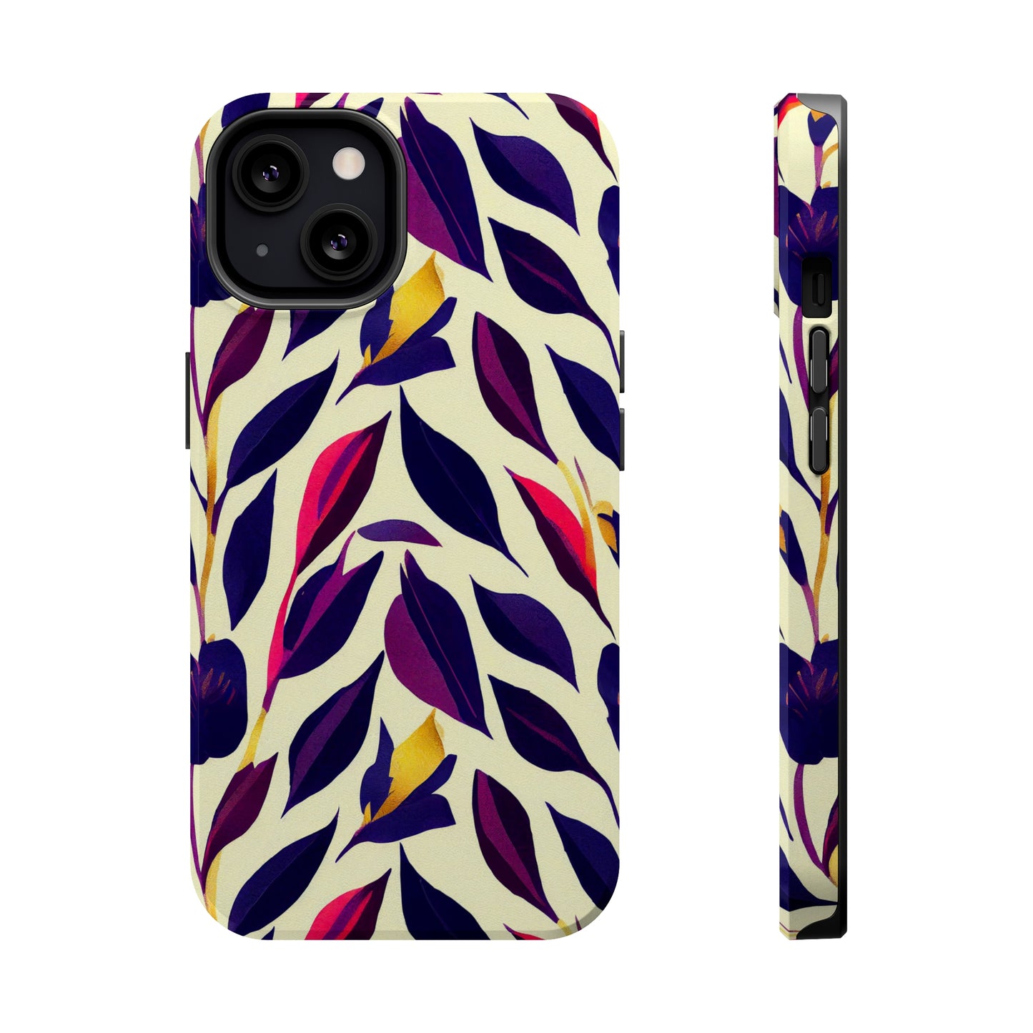 MagSafe Tough iPhone Case - Violet Flourish Damask