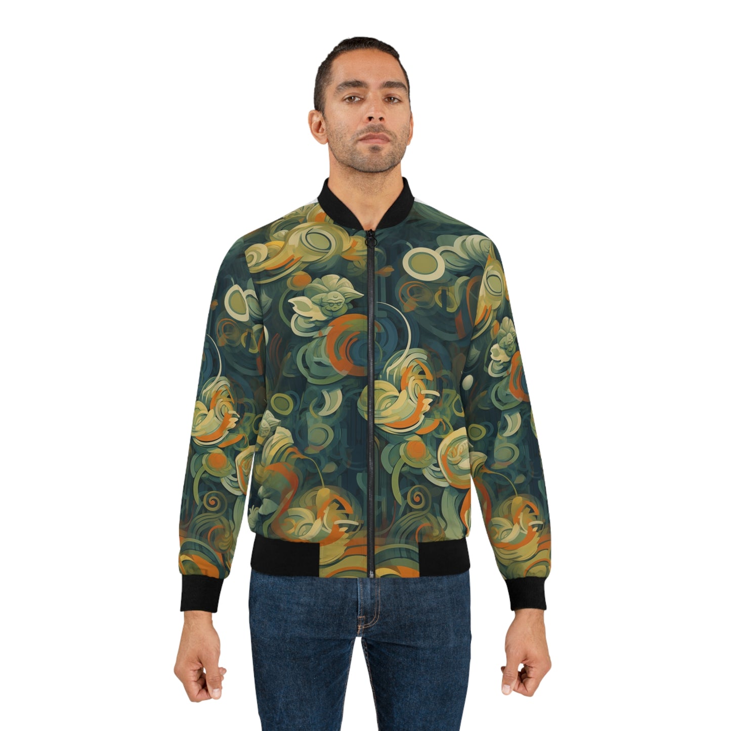 Men's Bomber Jacket - Yoda Yukiyo E Art Portrait