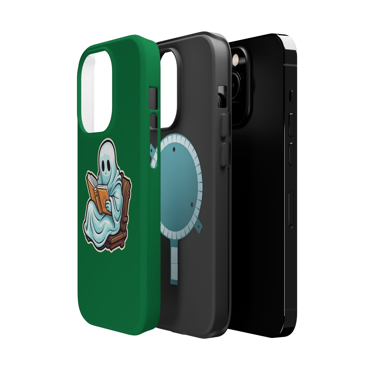Ghost Reading Books iPhone Case, Halloween Teacher Gift, Librarian, Ghost, Halloween MagSafe Tough iPhone Case