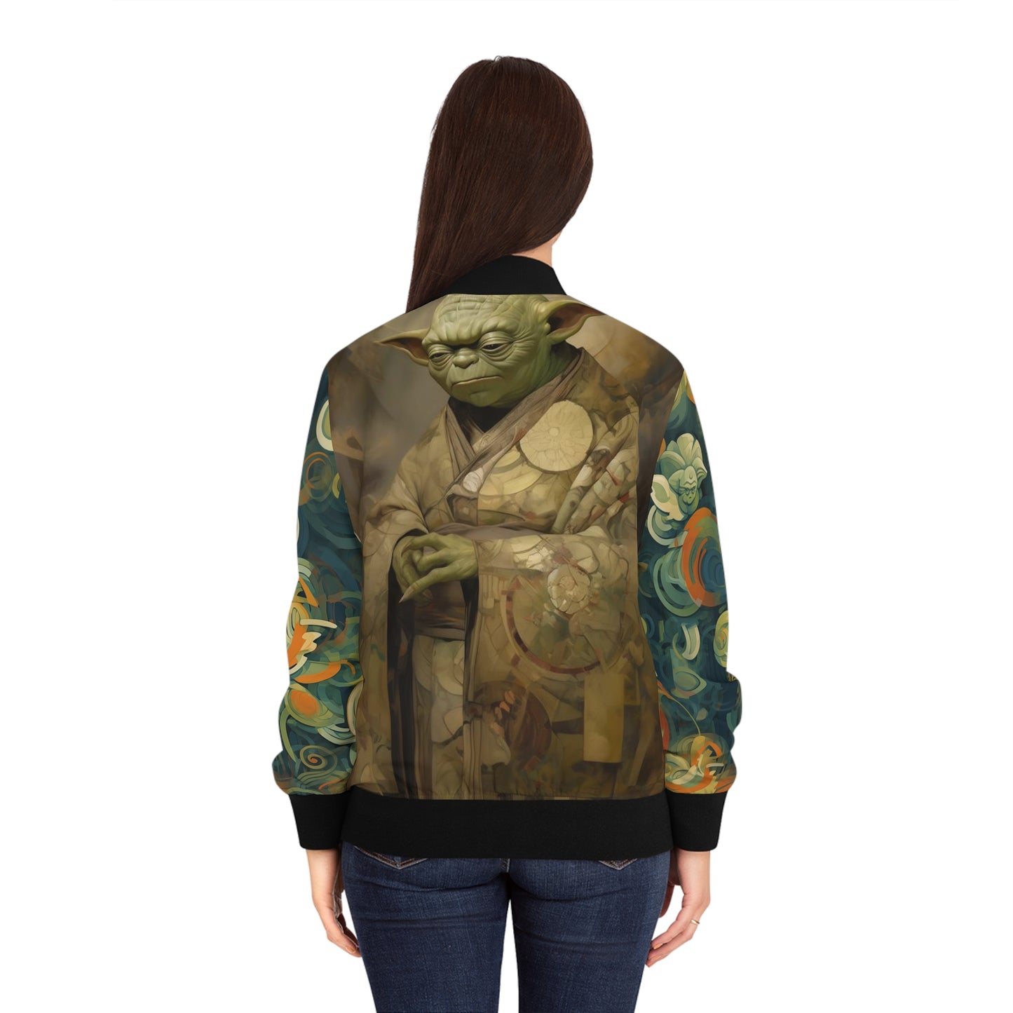 Women's Bomber Jacket - Yoda Yukiyo E Art Portrait